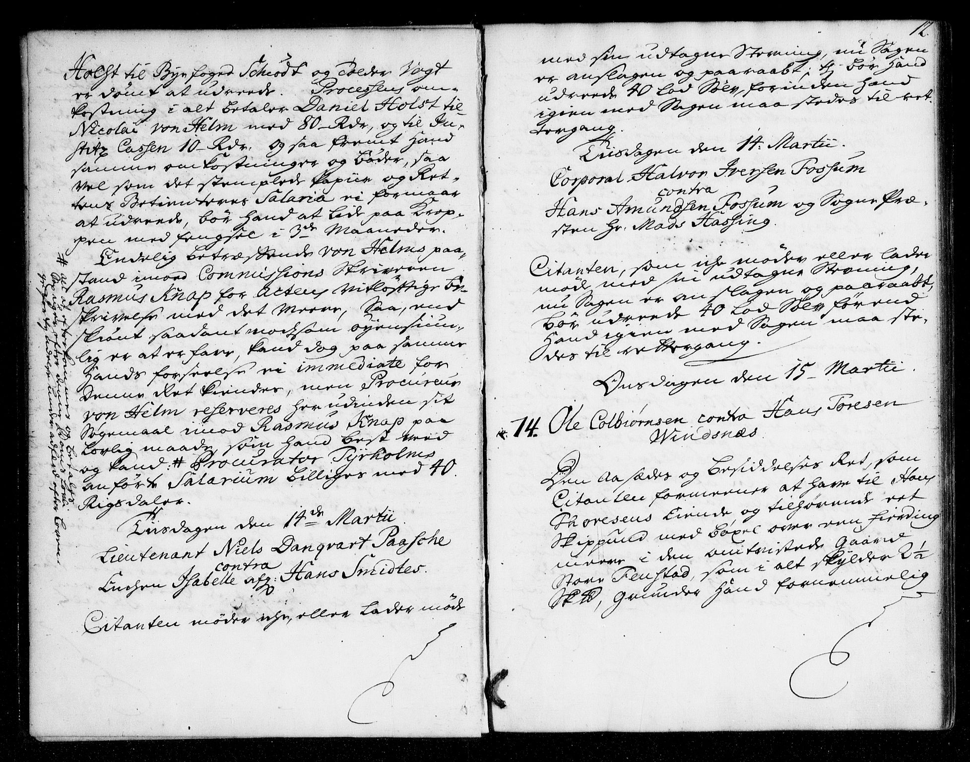 Overhoffretten 1667-1797, AV/RA-EA-2884/Aa/L0071: Avsiktsprotokoll, 1741, s. 11b-12a