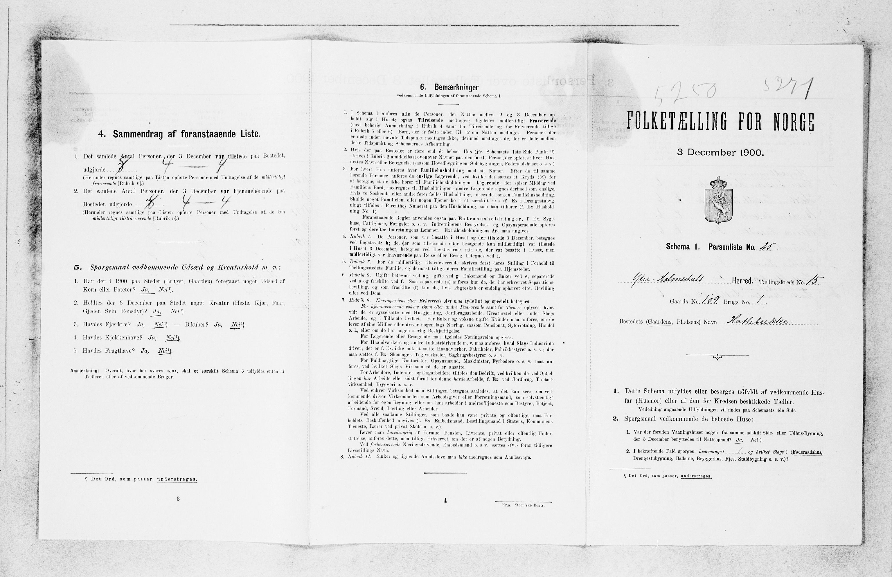 SAB, Folketelling 1900 for 1429 Ytre Holmedal herred, 1900, s. 96