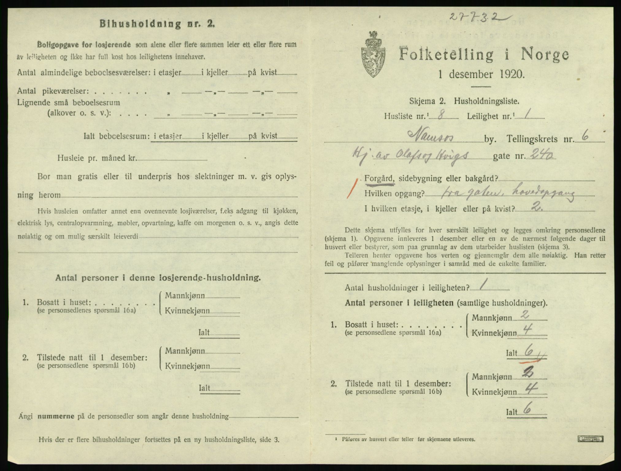 SAT, Folketelling 1920 for 1703 Namsos ladested, 1920, s. 1793