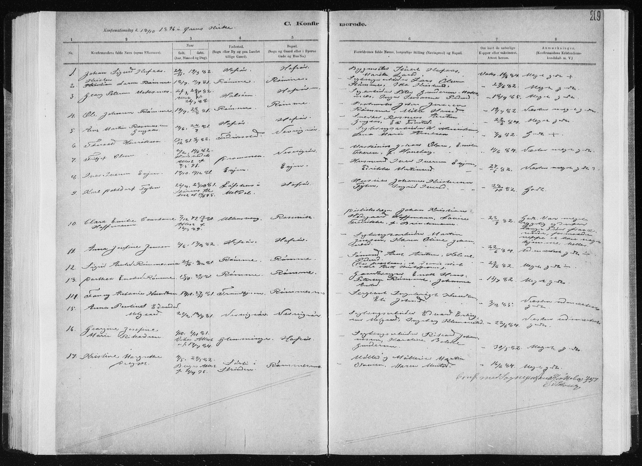 Ministerialprotokoller, klokkerbøker og fødselsregistre - Sør-Trøndelag, SAT/A-1456/668/L0818: Klokkerbok nr. 668C07, 1885-1898, s. 209