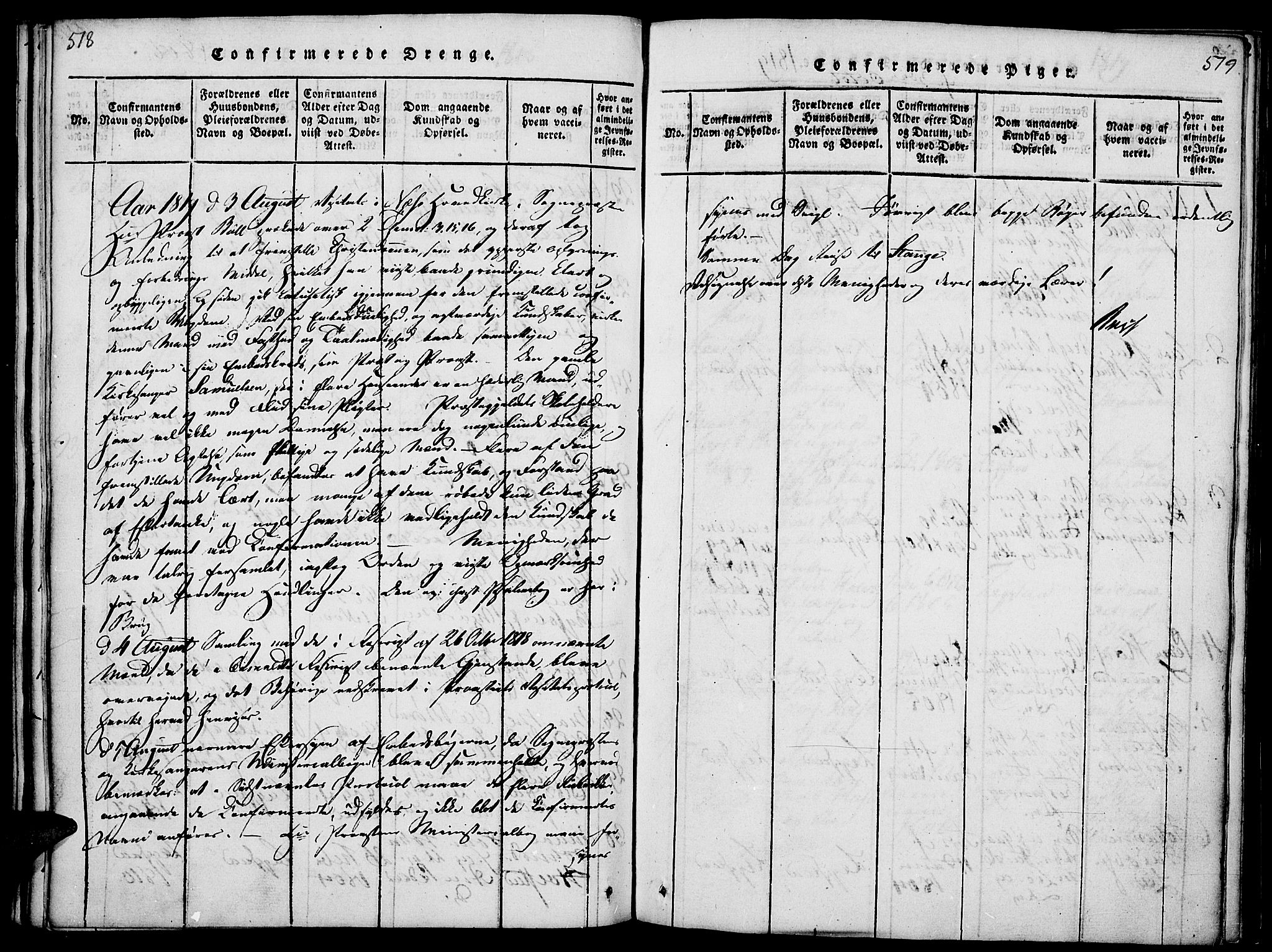 Nes prestekontor, Hedmark, SAH/PREST-020/K/Ka/L0002: Ministerialbok nr. 2, 1813-1827, s. 518-519
