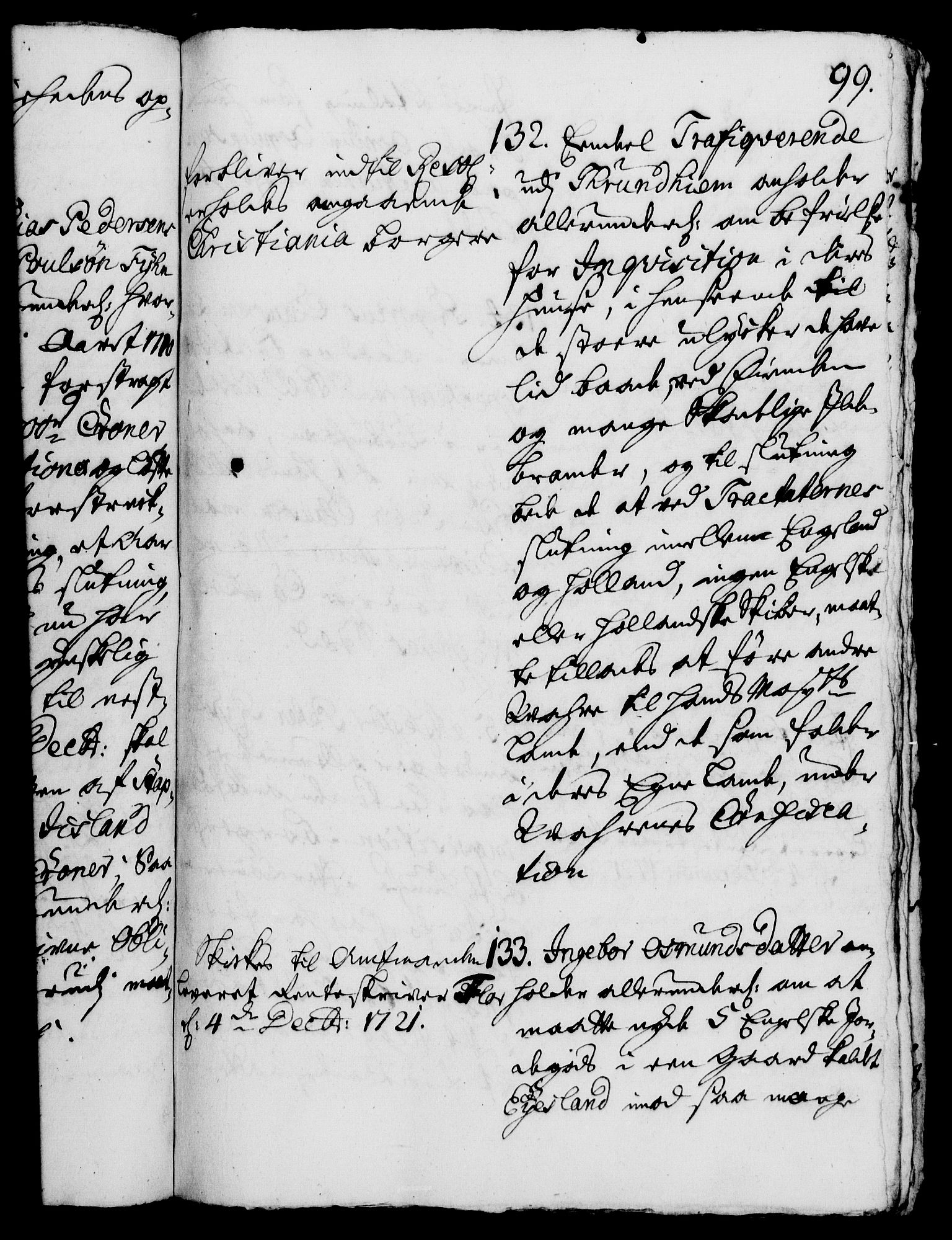Rentekammeret, Kammerkanselliet, RA/EA-3111/G/Gh/Gha/L0005: Norsk ekstraktmemorialprotokoll (merket RK 53.50), 1721-1723, s. 99