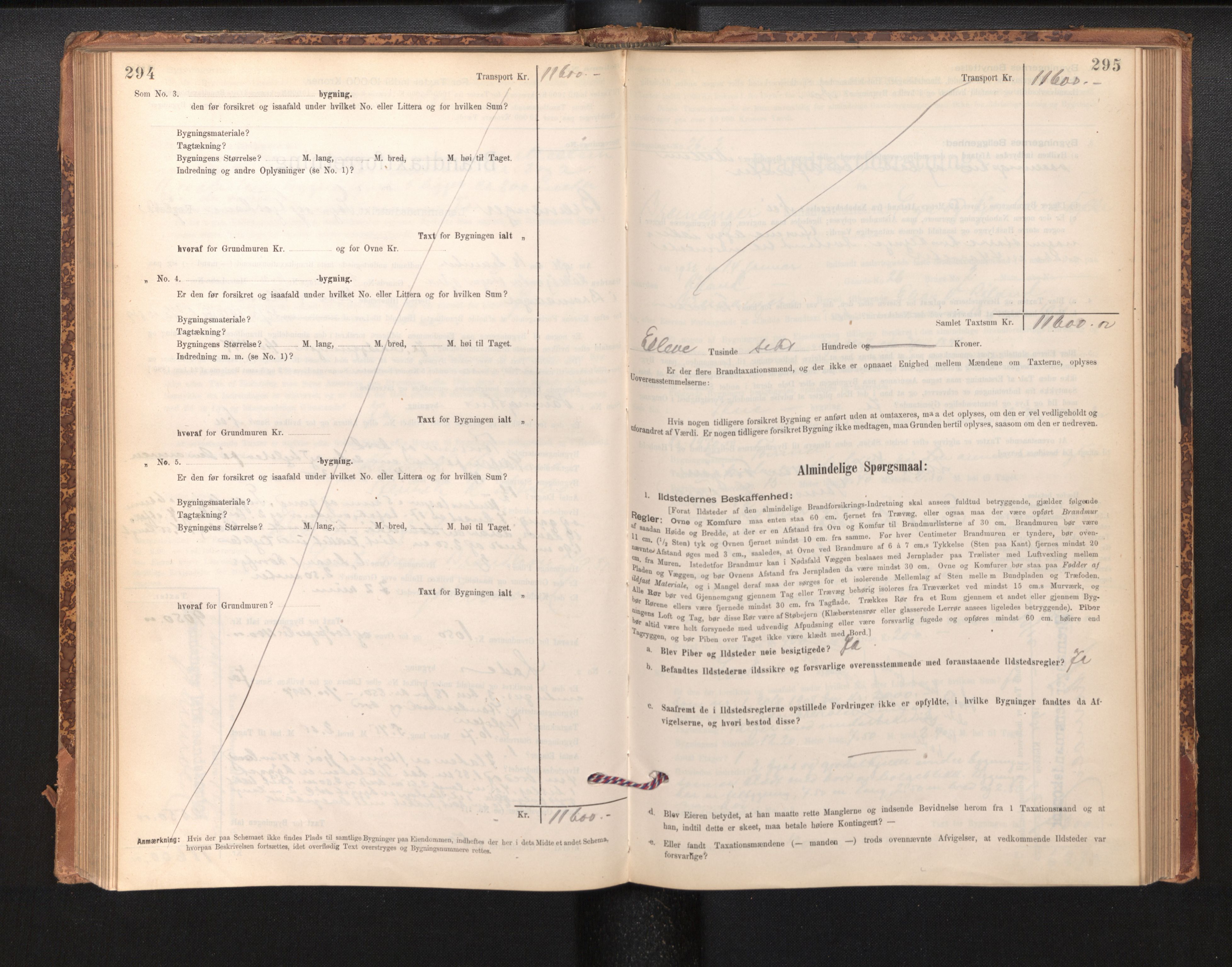 Lensmannen i Bremanger, SAB/A-26701/0012/L0007: Branntakstprotokoll, skjematakst, 1895-1936, s. 294-295