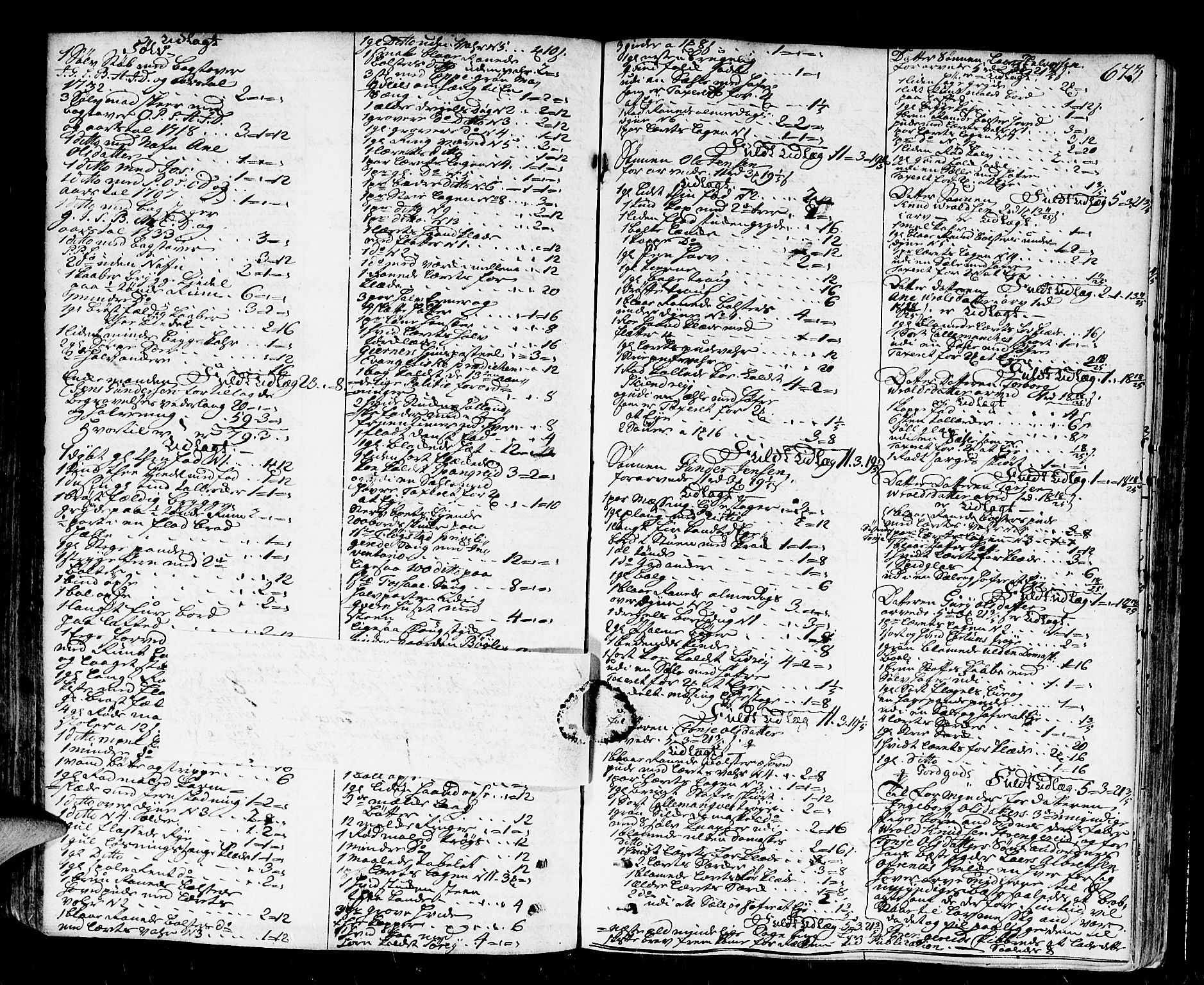 Nedenes sorenskriveri før 1824, SAK/1221-0007/H/Hc/L0030: Skifteprotokoll med register nr 21a, 1763-1767, s. 672b-673a