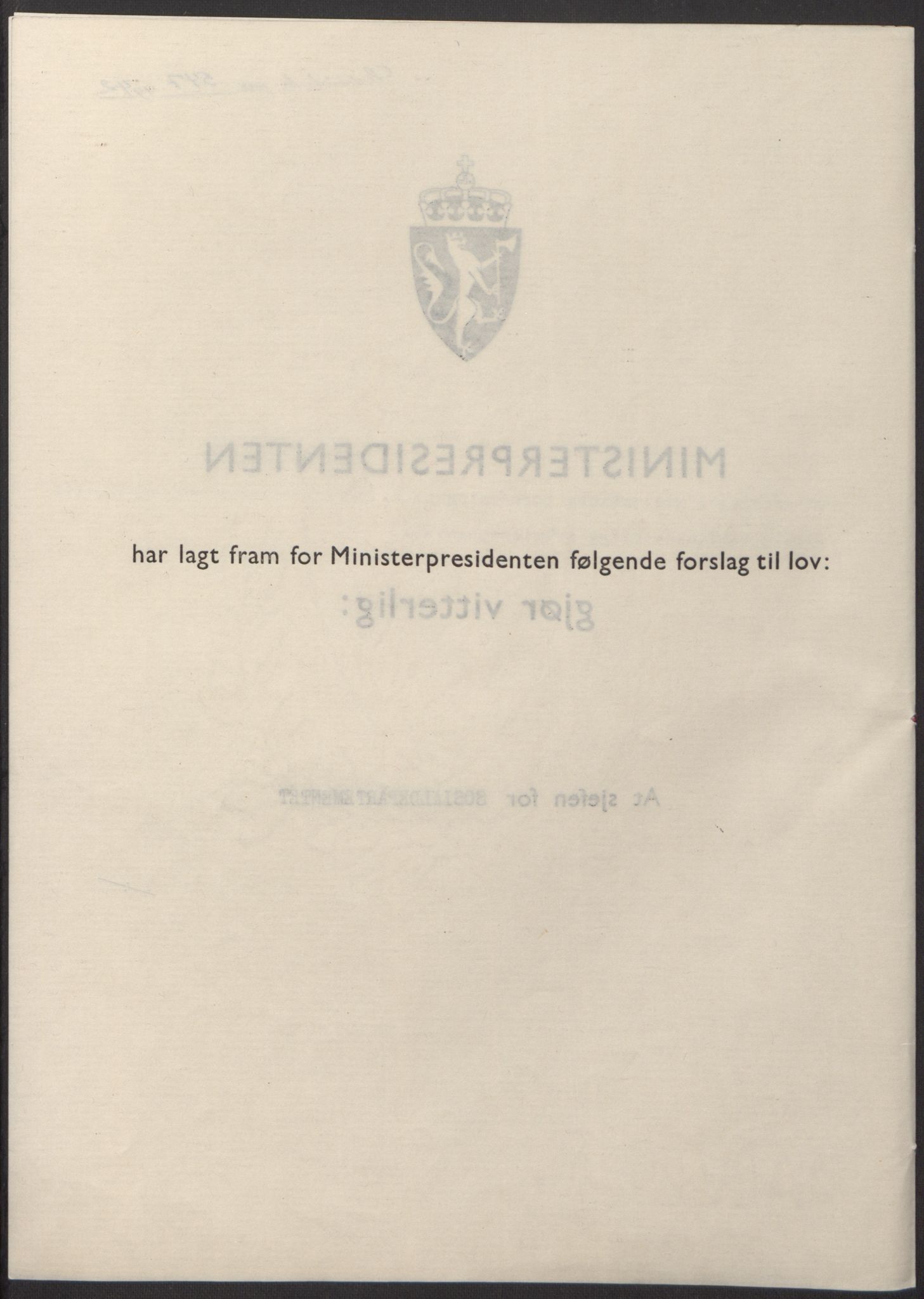 NS-administrasjonen 1940-1945 (Statsrådsekretariatet, de kommisariske statsråder mm), RA/S-4279/D/Db/L0098: Lover II, 1942, s. 91