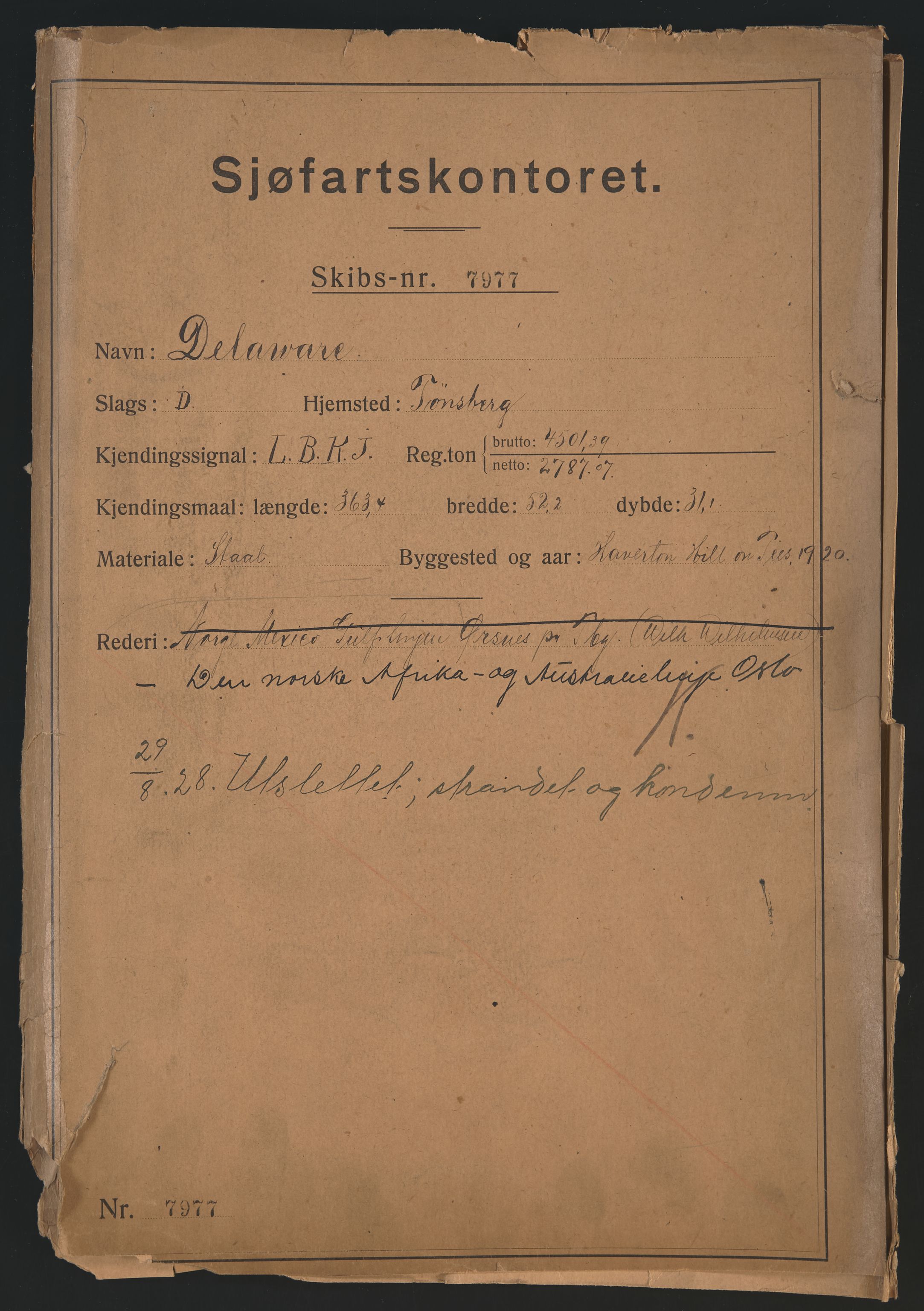 Sjøfartsdirektoratet med forløpere, skipsmapper slettede skip, RA/S-4998/F/Fa/L0235: --, 1847-1930, s. 627
