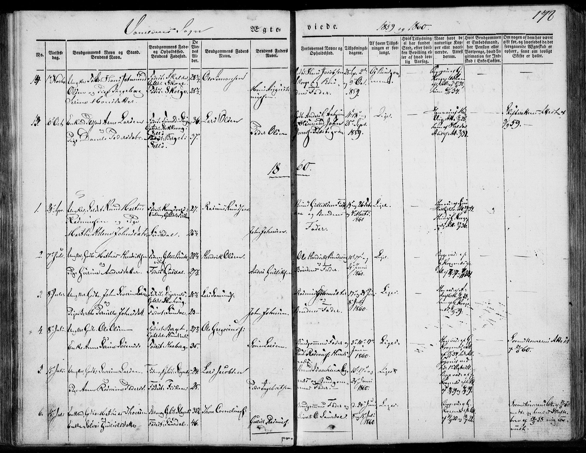 Ministerialprotokoller, klokkerbøker og fødselsregistre - Møre og Romsdal, SAT/A-1454/501/L0006: Ministerialbok nr. 501A06, 1844-1868, s. 178