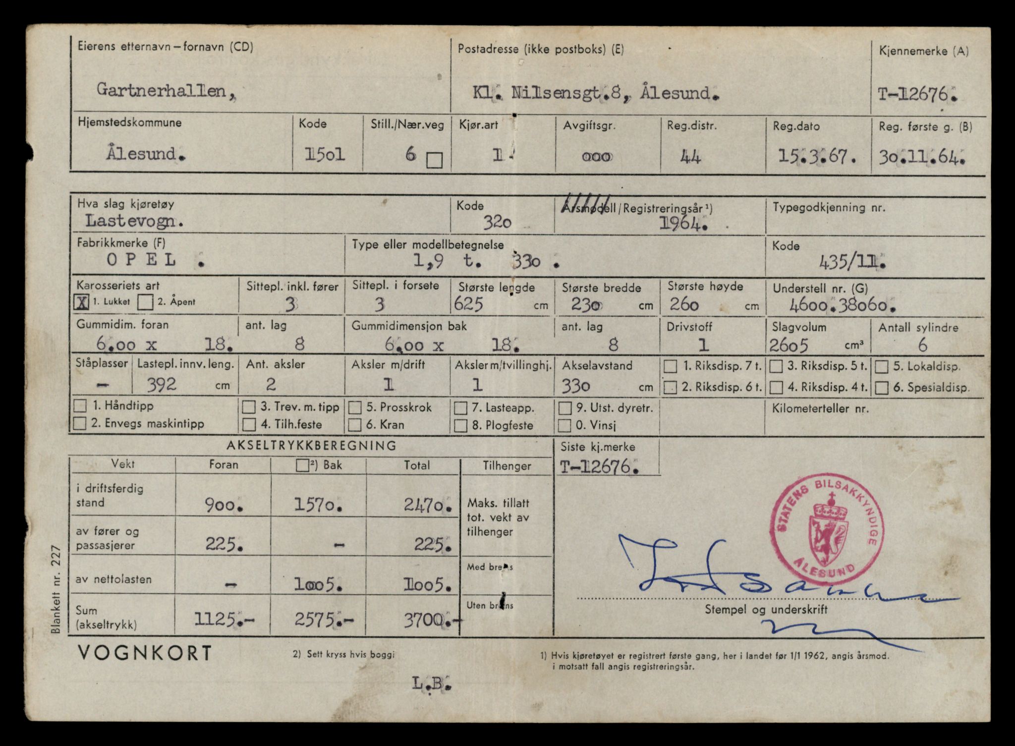 Møre og Romsdal vegkontor - Ålesund trafikkstasjon, AV/SAT-A-4099/F/Fe/L0035: Registreringskort for kjøretøy T 12653 - T 12829, 1927-1998, s. 434