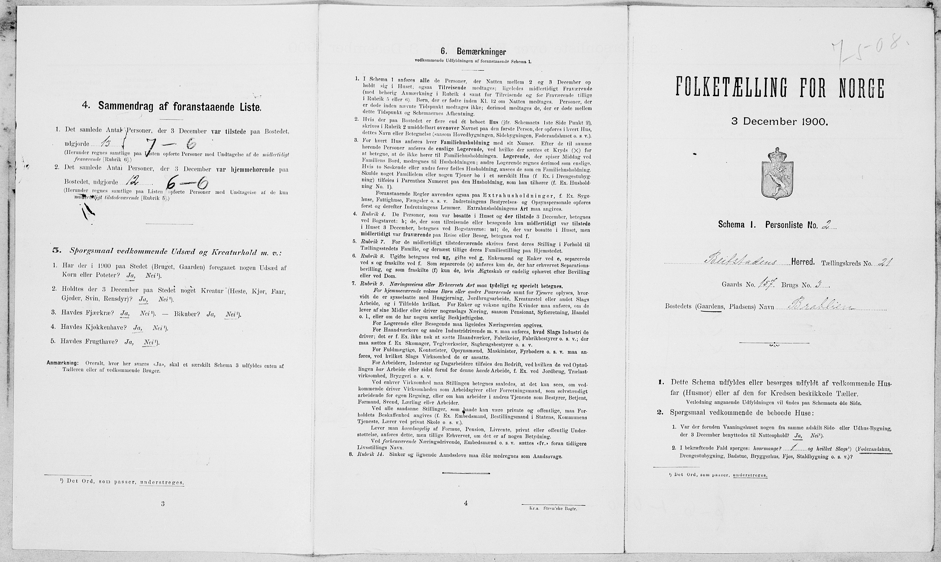 SAT, Folketelling 1900 for 1727 Beitstad herred, 1900, s. 1436