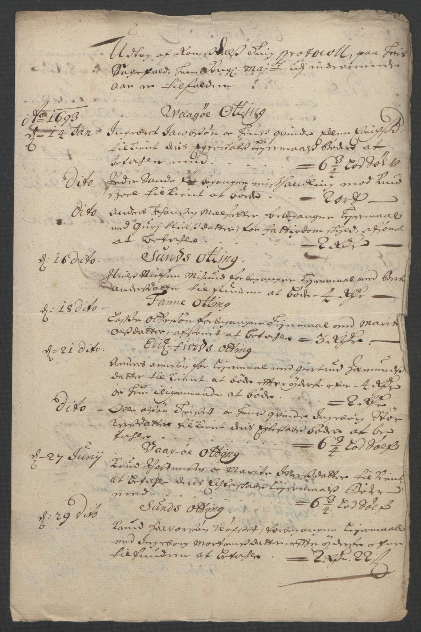 Rentekammeret inntil 1814, Reviderte regnskaper, Fogderegnskap, RA/EA-4092/R55/L3651: Fogderegnskap Romsdal, 1693-1694, s. 125