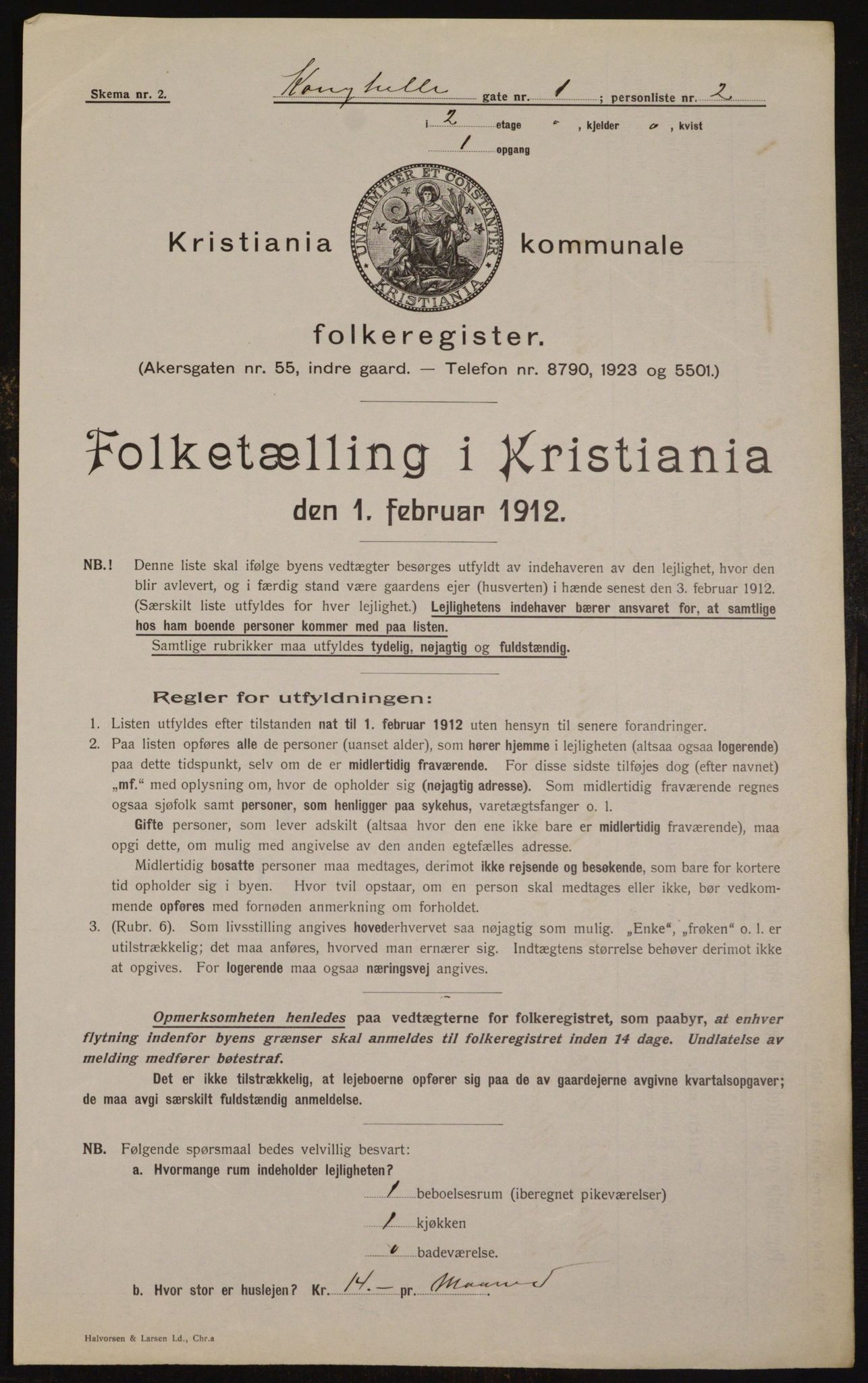 OBA, Kommunal folketelling 1.2.1912 for Kristiania, 1912, s. 52915