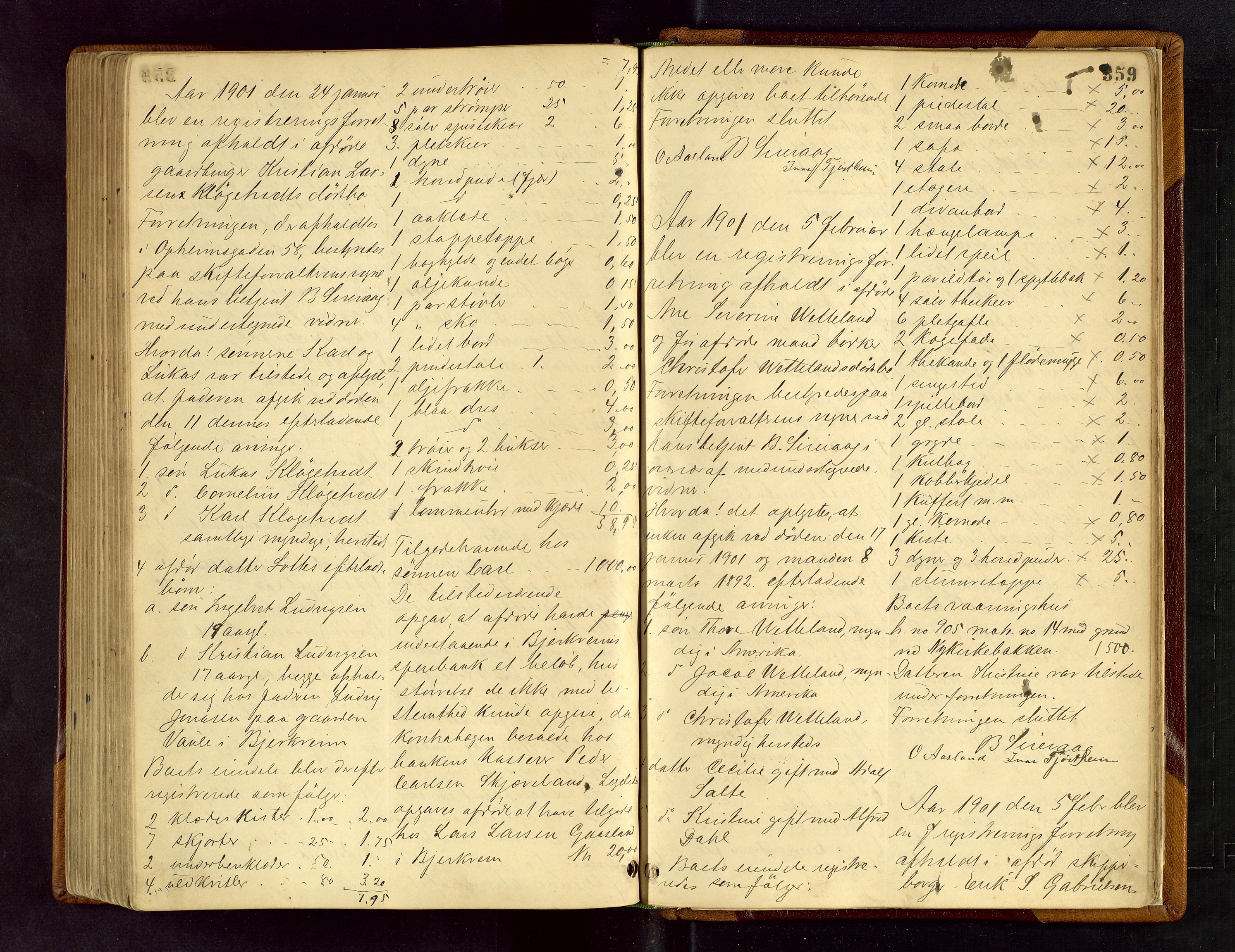 Stavanger skifteforvalter, AV/SAST-A-101412/001/5/53/533BA/L0001: Registreringsprotokoll, 1882-1902, s. 359