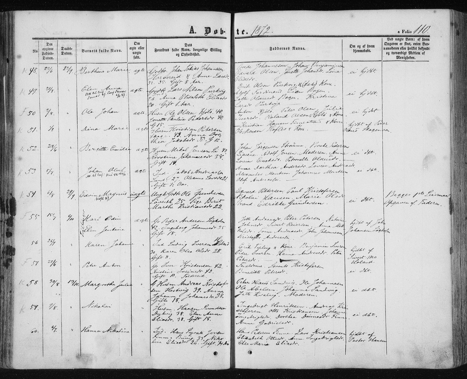 Ministerialprotokoller, klokkerbøker og fødselsregistre - Nord-Trøndelag, SAT/A-1458/780/L0641: Ministerialbok nr. 780A06, 1857-1874, s. 110