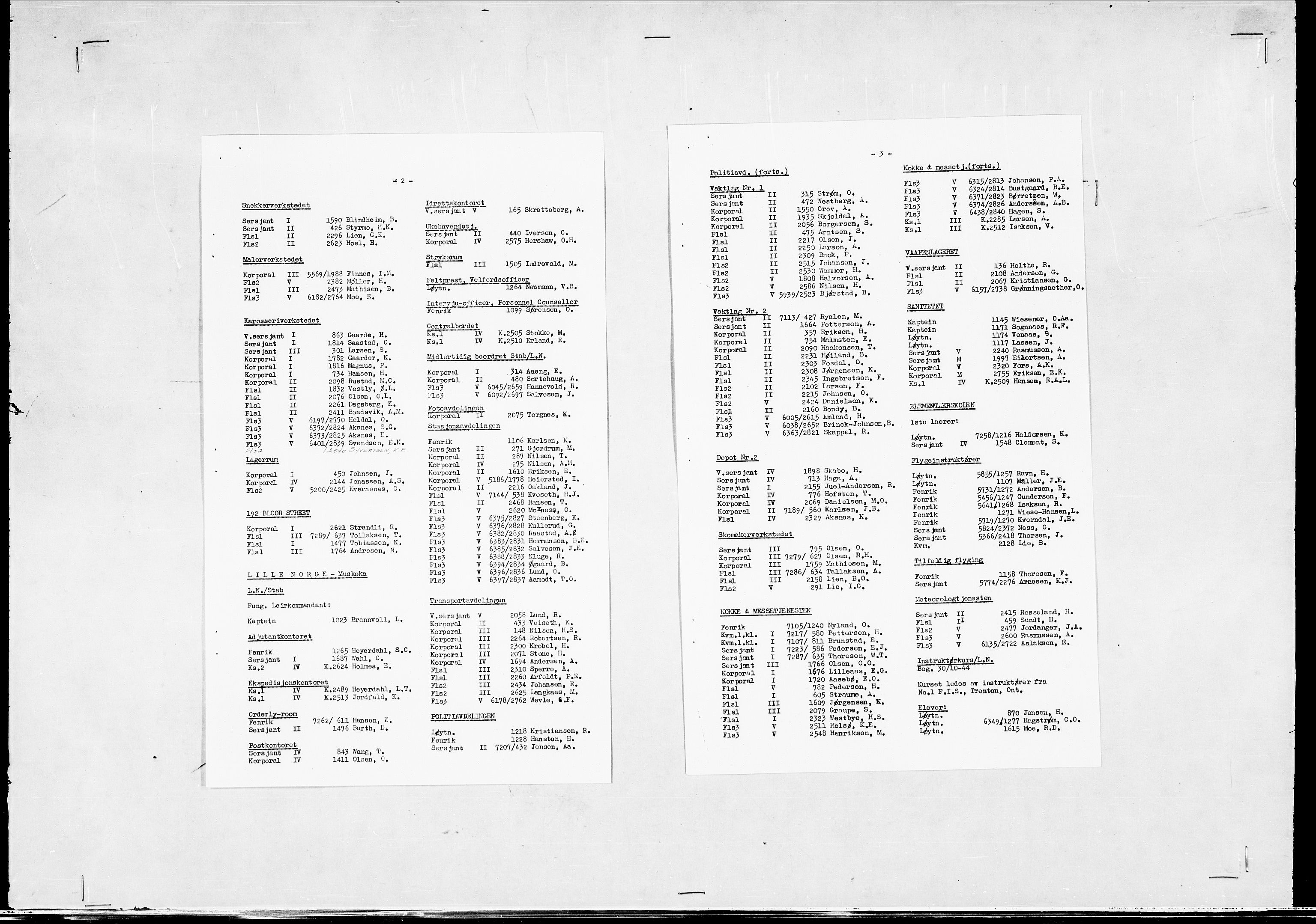 Forsvaret, Flyvåpnenes treningsleir 1940-1945, AV/RA-RAFA-3974/V/L0038: Ekspedisjonskontoret. 8. Personellkontoret, 1940-1945