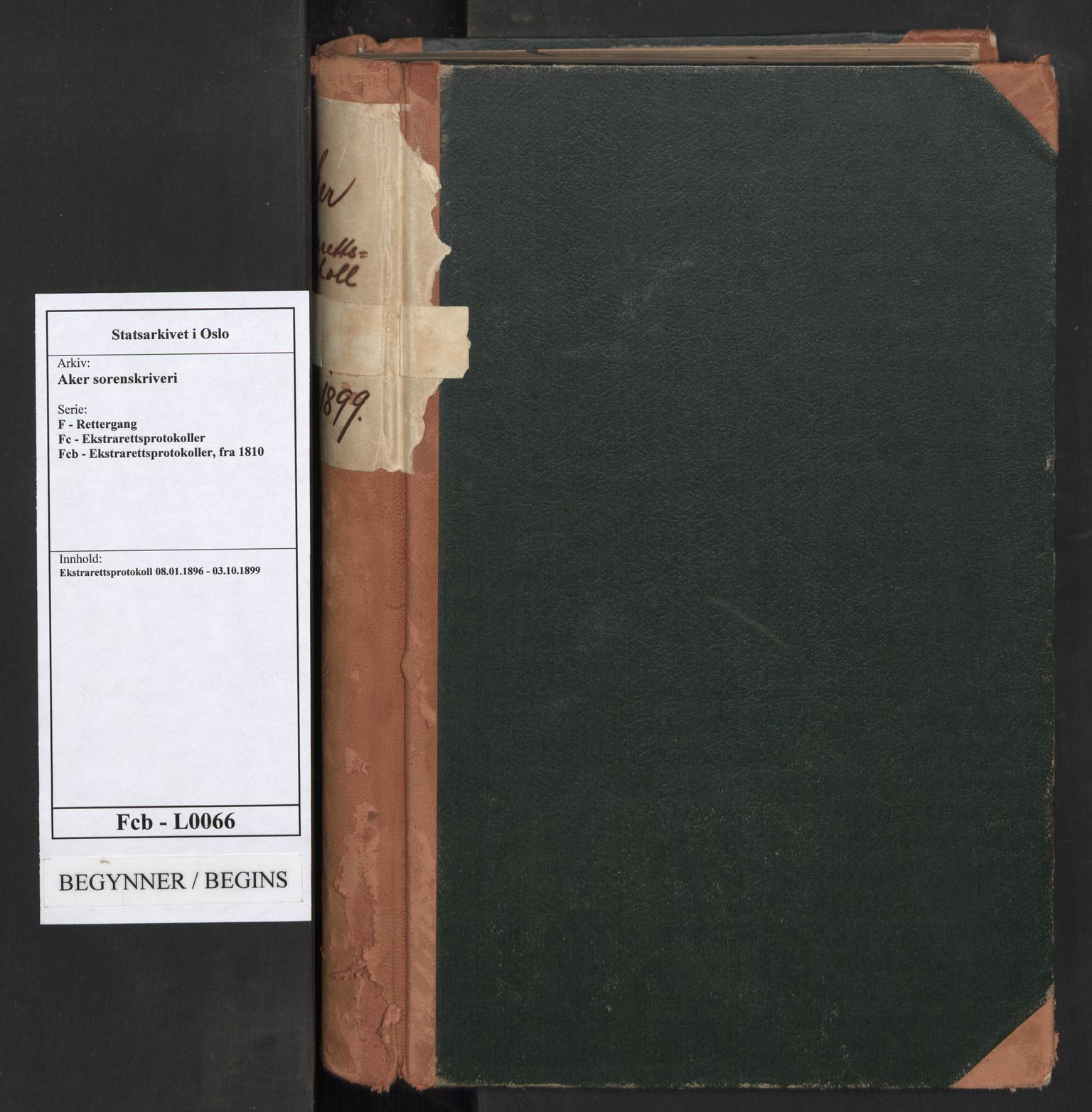Aker sorenskriveri, SAO/A-10895/F/Fc/Fcb/L0066: Ekstrarettsprotokoll, 1896-1899