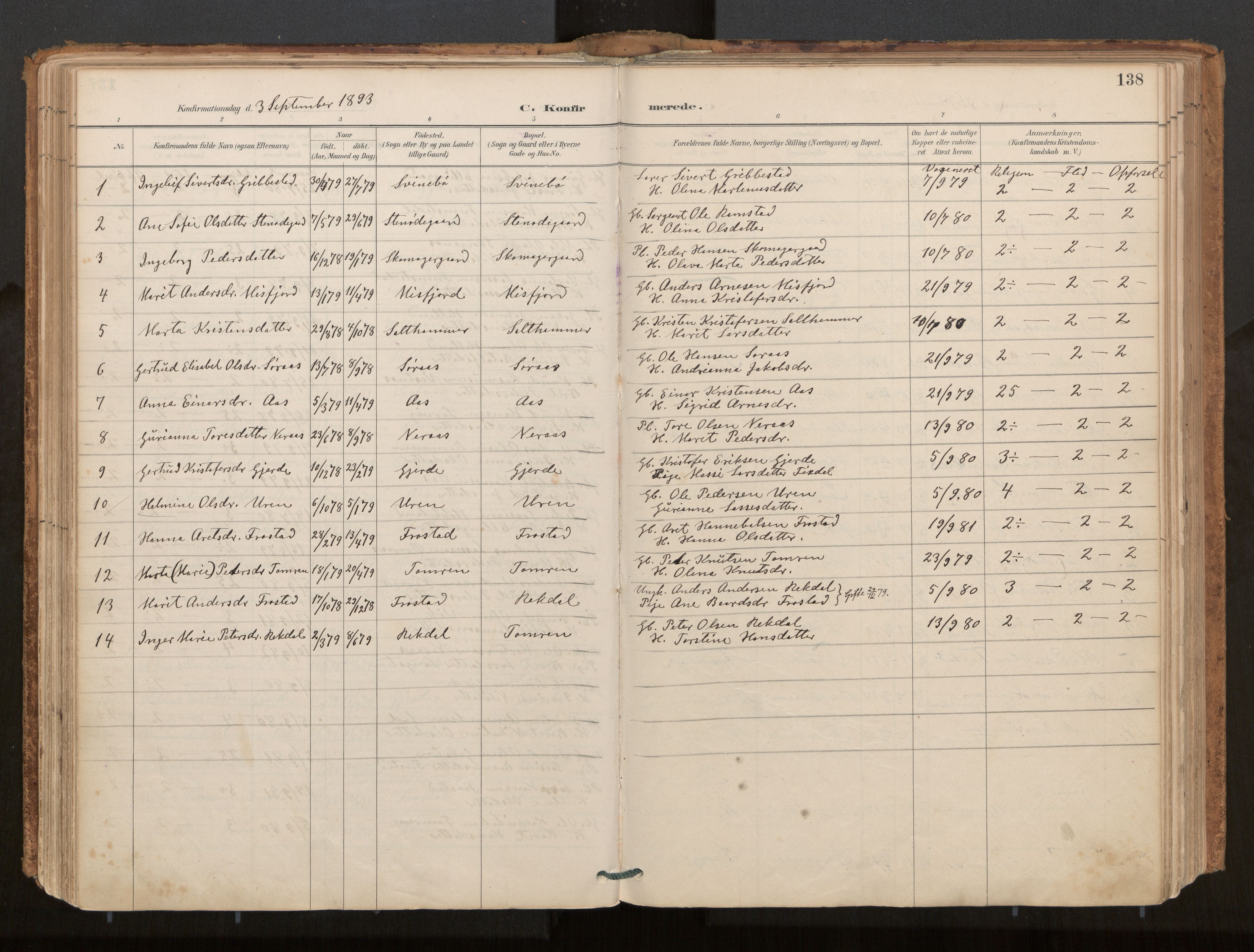 Ministerialprotokoller, klokkerbøker og fødselsregistre - Møre og Romsdal, AV/SAT-A-1454/539/L0531: Ministerialbok nr. 539A04, 1887-1913, s. 138