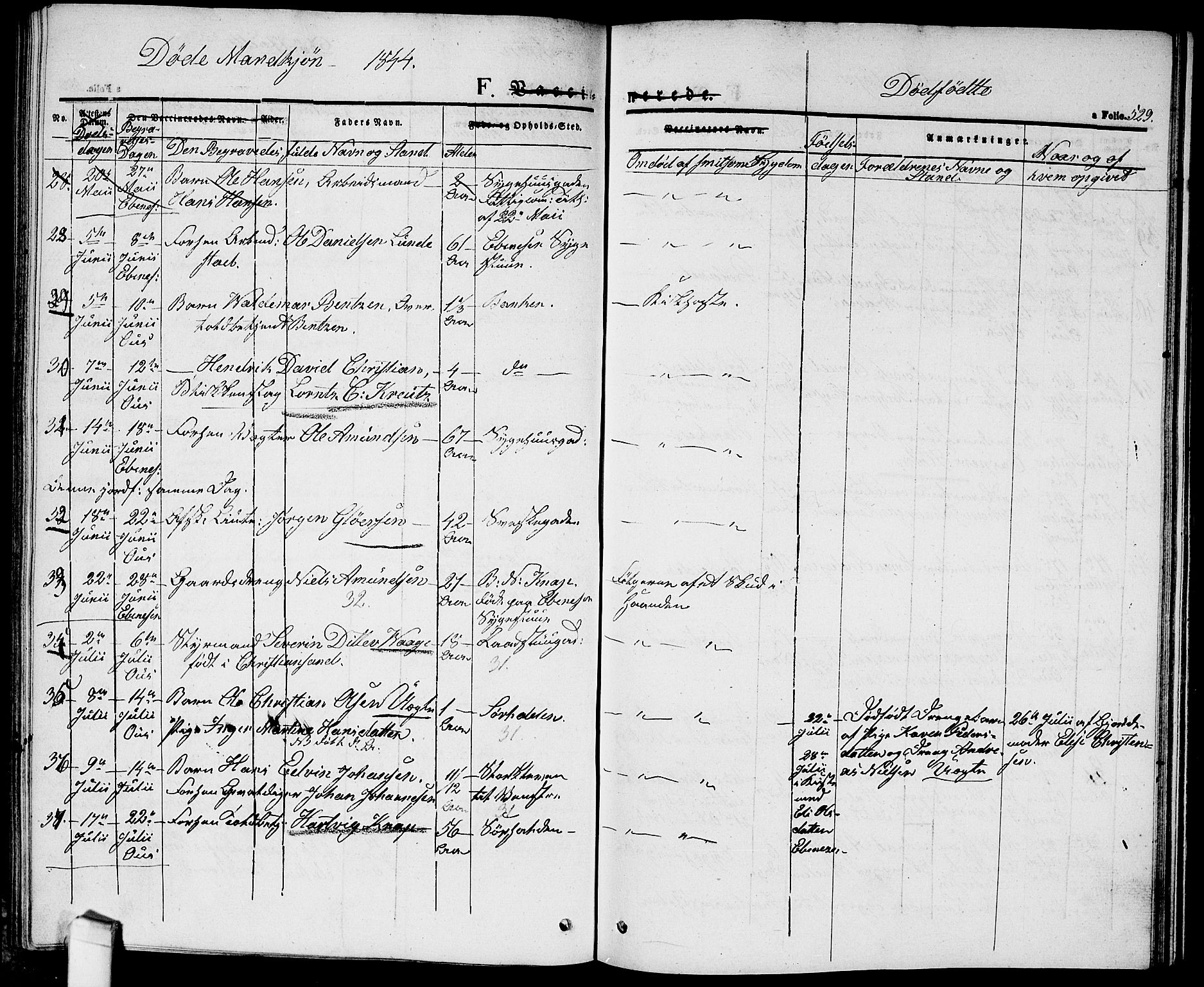 Halden prestekontor Kirkebøker, AV/SAO-A-10909/G/Ga/L0003: Klokkerbok nr. 3, 1834-1844, s. 529