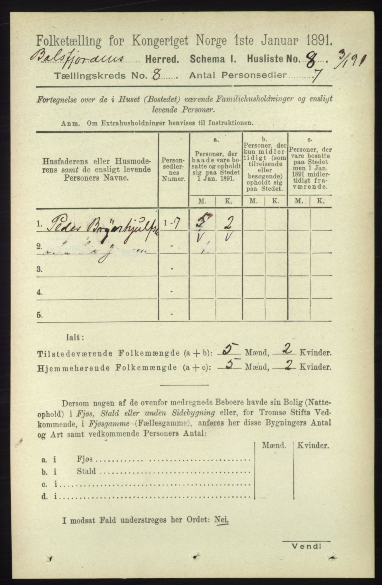 RA, Folketelling 1891 for 1933 Balsfjord herred, 1891, s. 2374