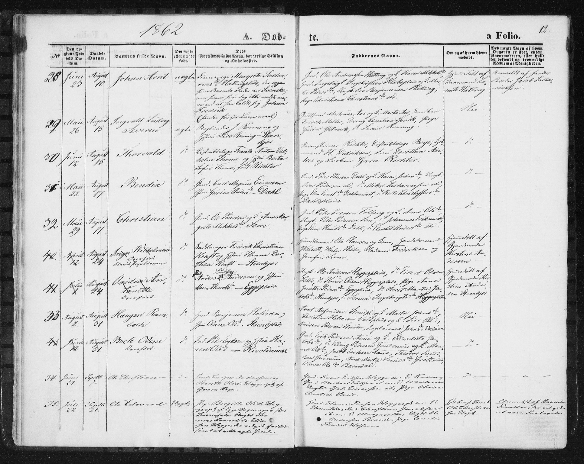 Ministerialprotokoller, klokkerbøker og fødselsregistre - Nord-Trøndelag, SAT/A-1458/746/L0447: Ministerialbok nr. 746A06, 1860-1877, s. 12