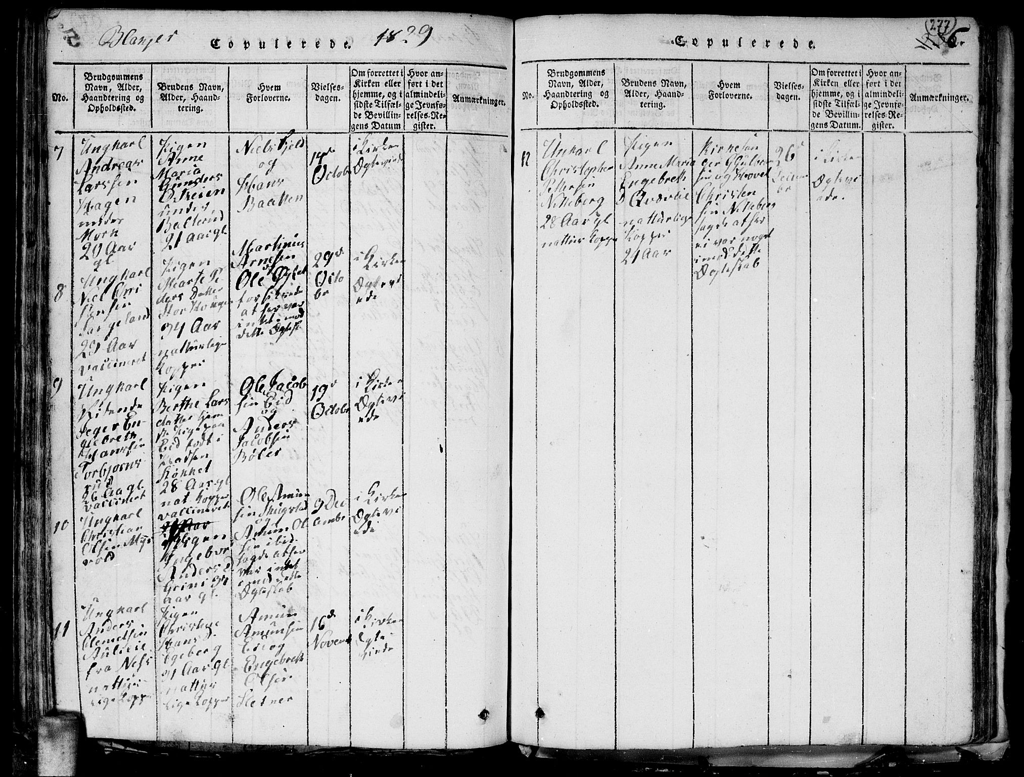 Aurskog prestekontor Kirkebøker, AV/SAO-A-10304a/G/Ga/L0001: Klokkerbok nr. I 1, 1814-1829, s. 277