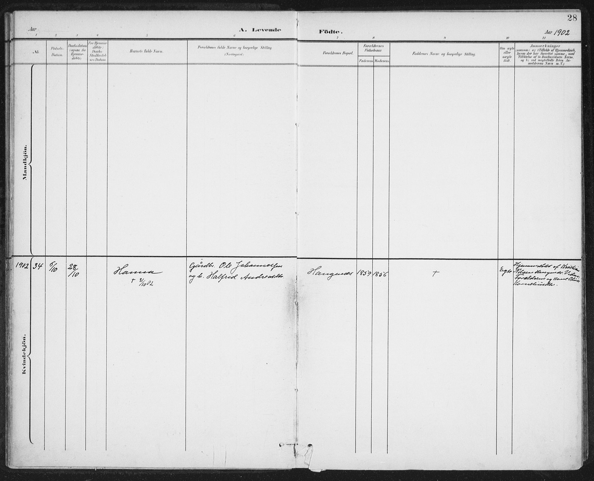 Ministerialprotokoller, klokkerbøker og fødselsregistre - Nordland, SAT/A-1459/899/L1437: Ministerialbok nr. 899A05, 1897-1908, s. 28
