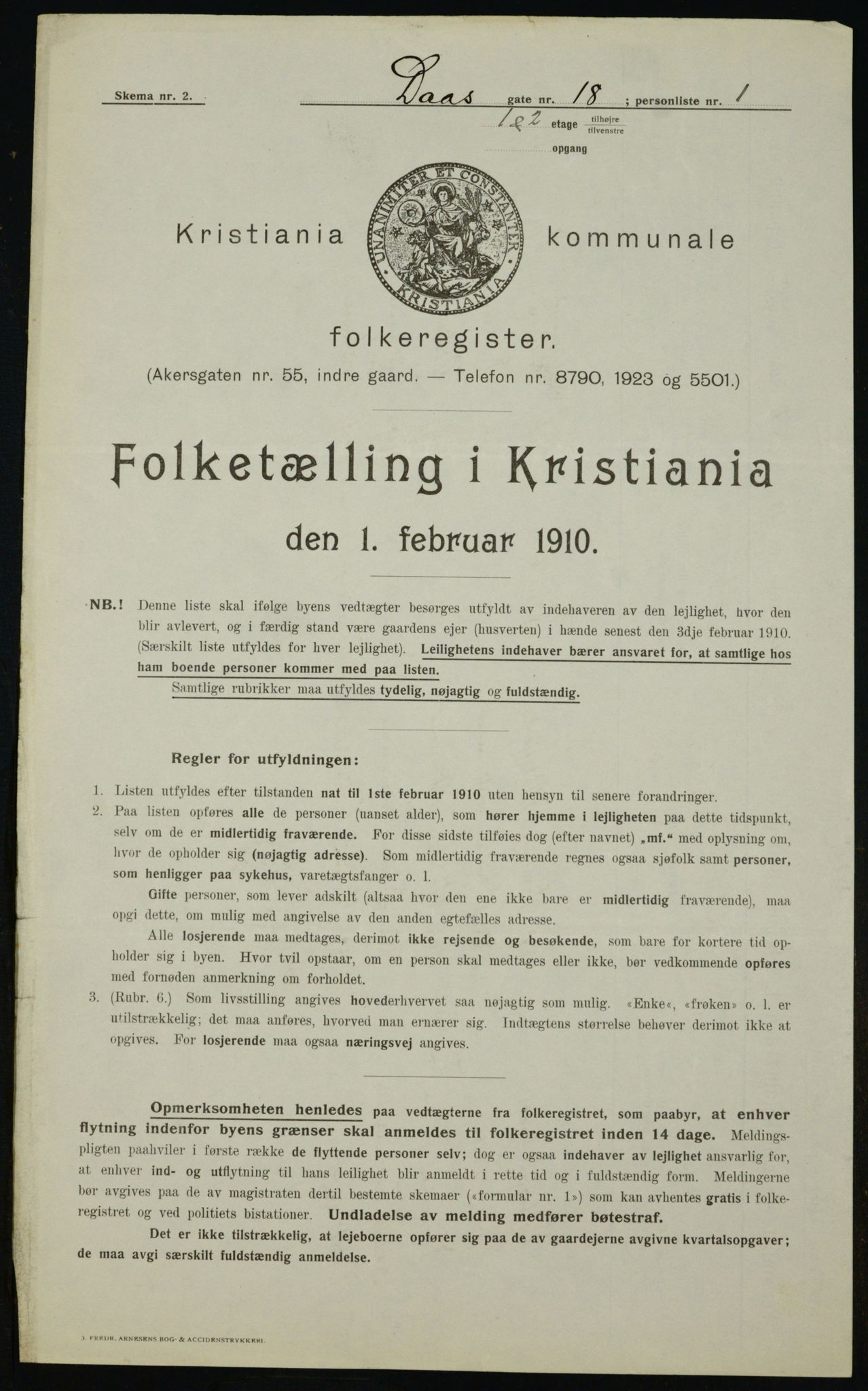 OBA, Kommunal folketelling 1.2.1910 for Kristiania, 1910, s. 17109