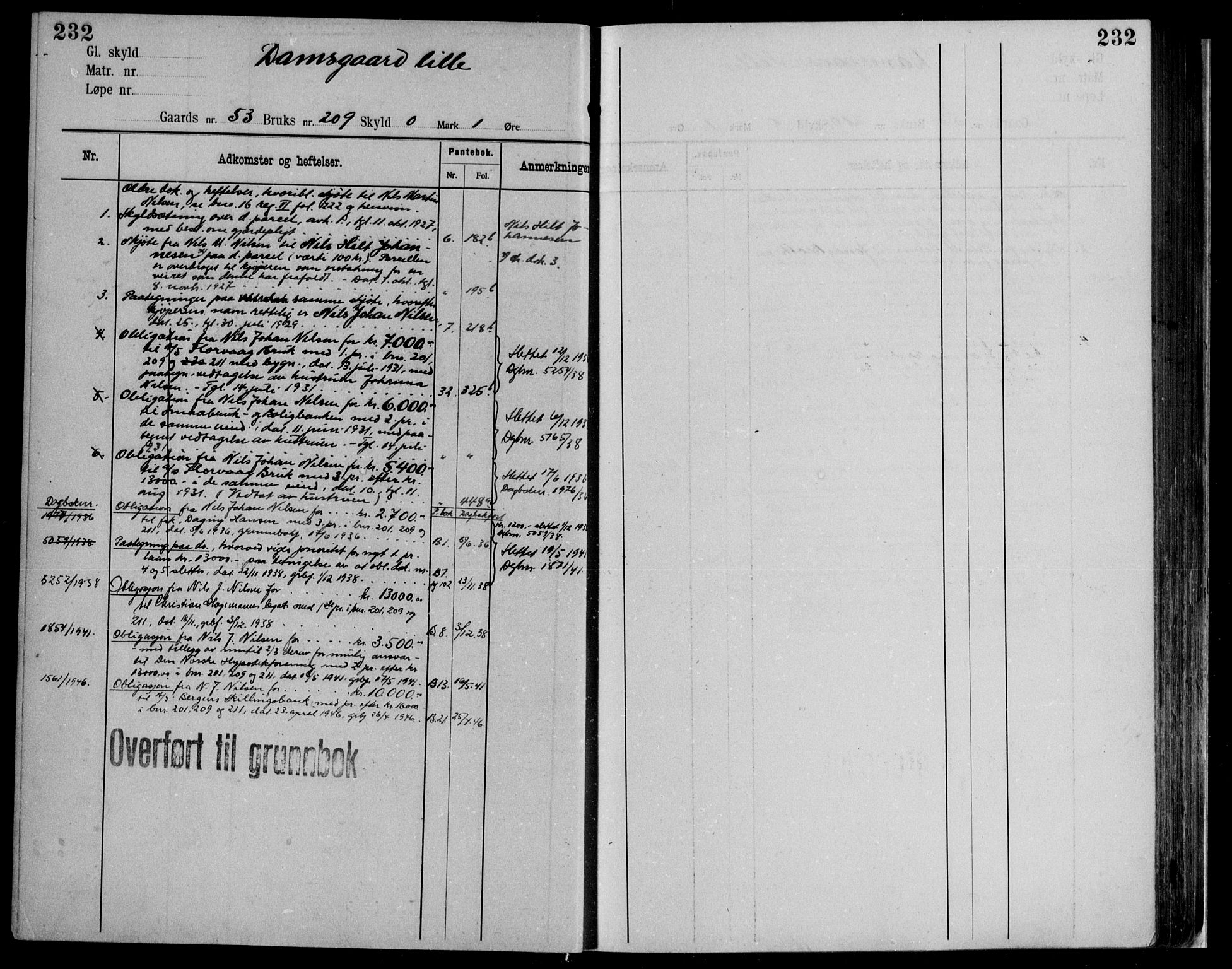 Midhordland sorenskriveri, AV/SAB-A-3001/1/G/Ga/Gab/L0116: Panteregister nr. II.A.b.116, s. 232