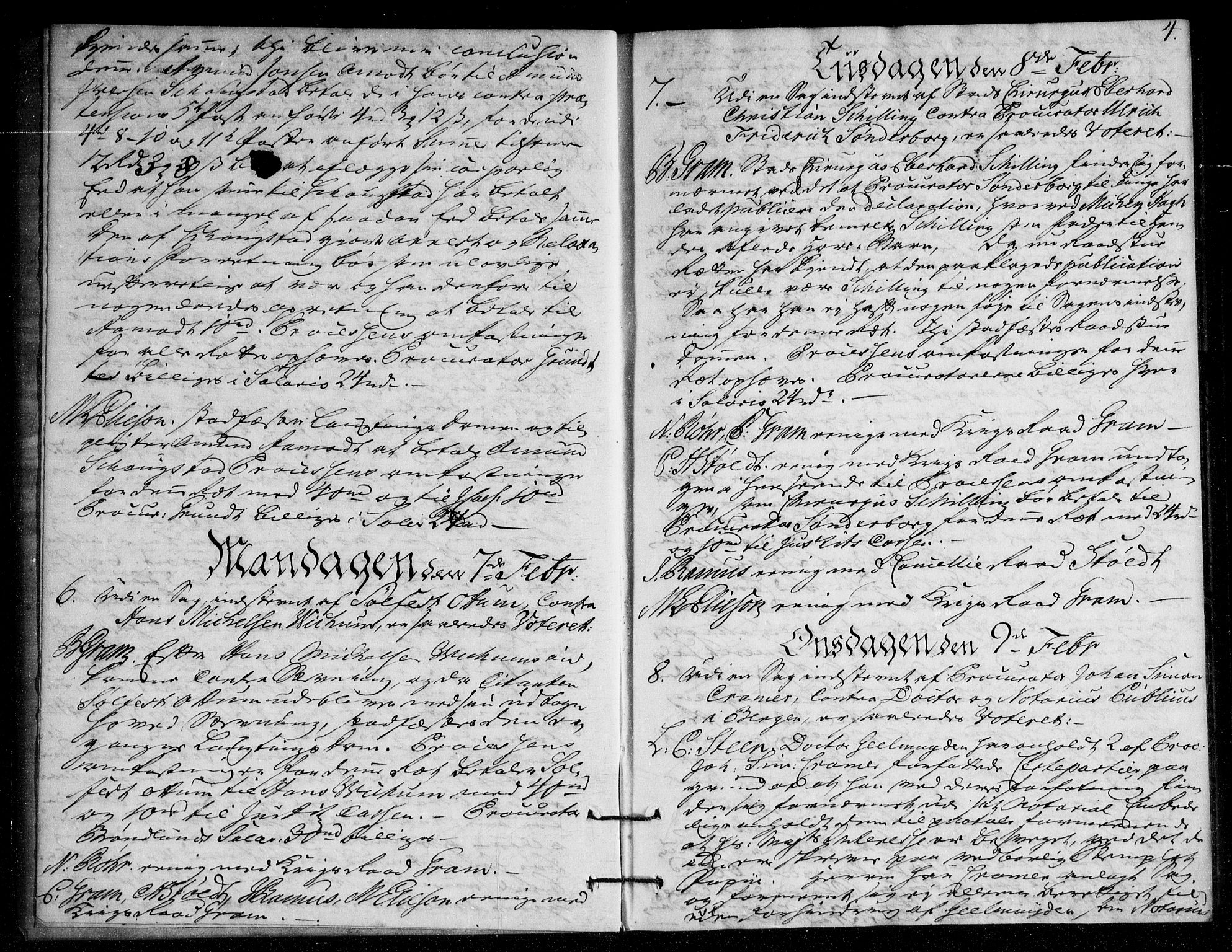 Overhoffretten 1667-1797, AV/RA-EA-2884/Ac/L0200: Voteringsprotokoll, 1763, s. 3b-4a