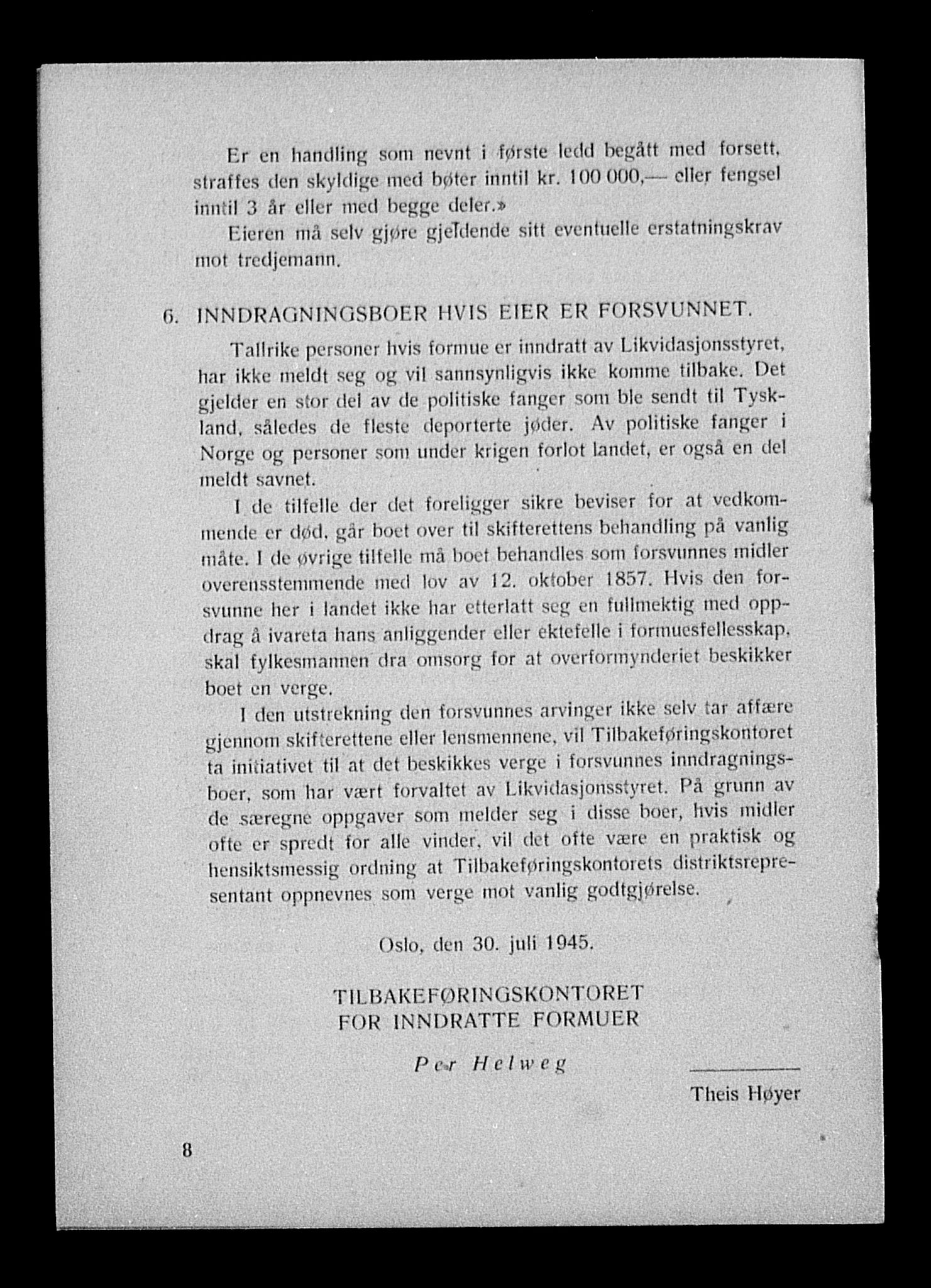 Justisdepartementet, Tilbakeføringskontoret for inndratte formuer, AV/RA-S-1564/H/Hc/Hcd/L1003: --, 1945-1947, s. 53