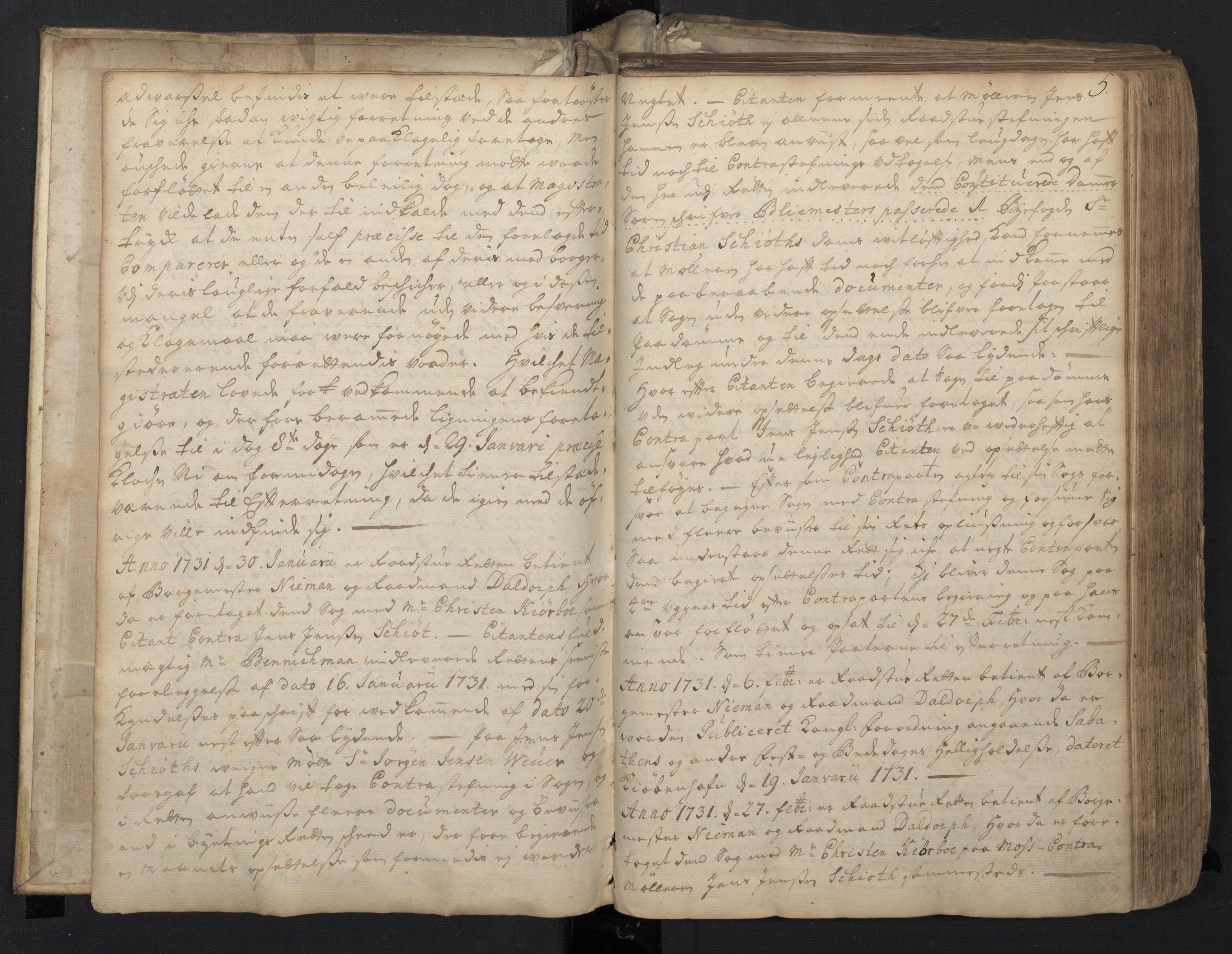 Fredrikstad rådstuerett, AV/SAO-A-11547/A/L0009: Rådstuprotokoll, 1730-1744, s. 4b-5a