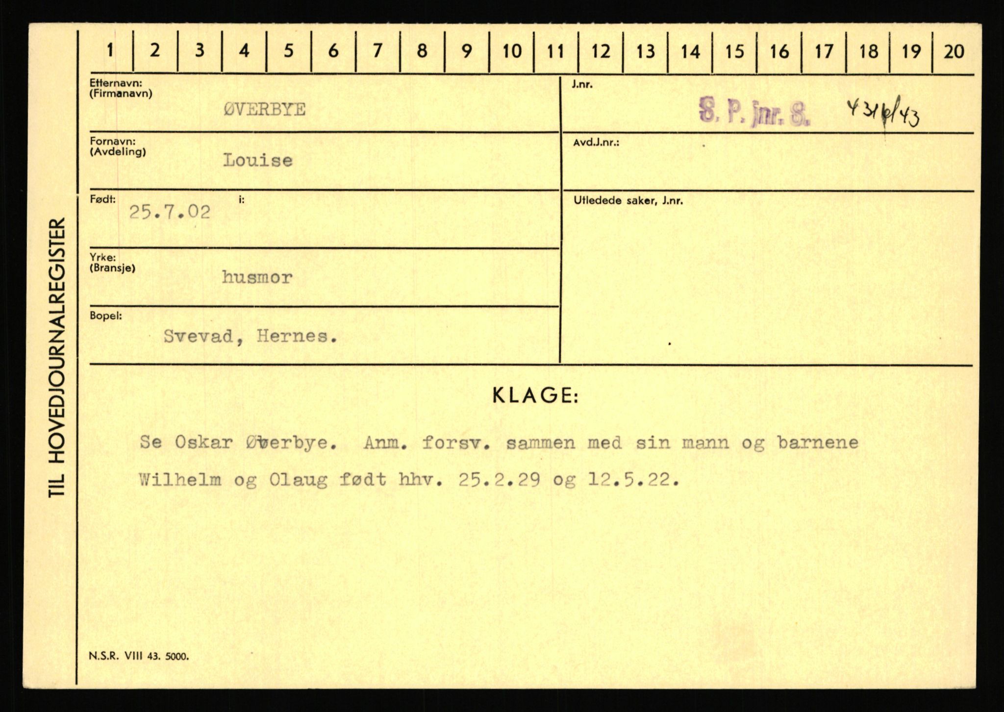 Statspolitiet - Hovedkontoret / Osloavdelingen, AV/RA-S-1329/C/Ca/L0016: Uberg - Øystese, 1943-1945, s. 4044