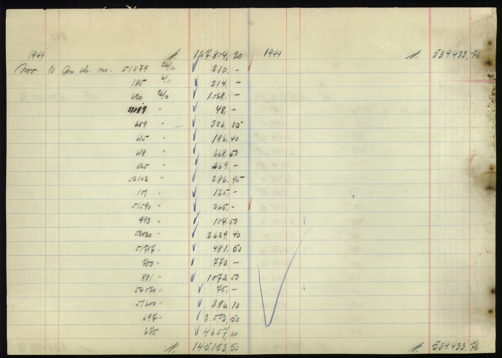 Forsvarsdepartementet, 10. kontor / Oppgjørskontoret, AV/RA-RAFA-1225/D/Db/L0180: Lista oppgjørskontor, 1942-1952, s. 1890