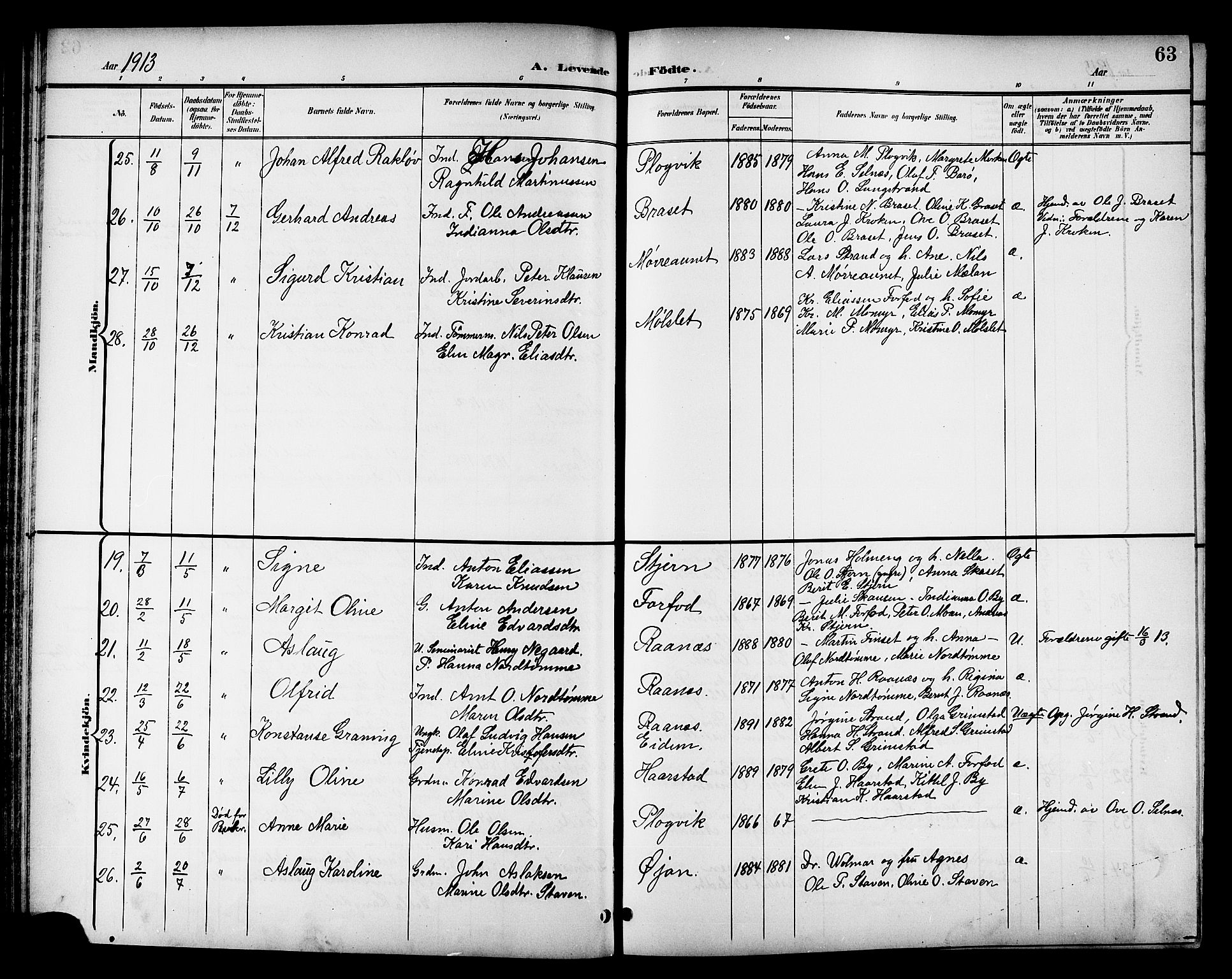 Ministerialprotokoller, klokkerbøker og fødselsregistre - Sør-Trøndelag, SAT/A-1456/655/L0688: Klokkerbok nr. 655C04, 1899-1922, s. 63