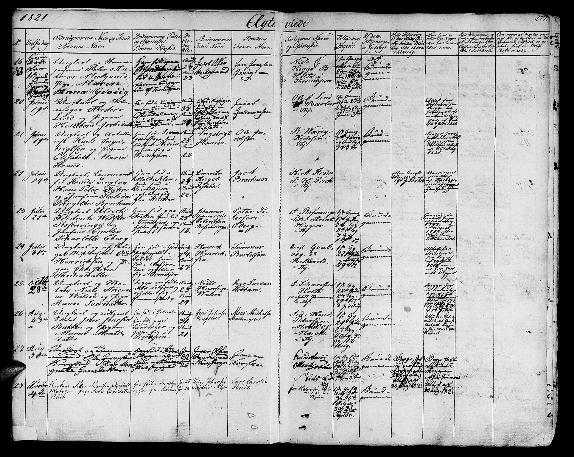 Ministerialprotokoller, klokkerbøker og fødselsregistre - Sør-Trøndelag, SAT/A-1456/602/L0109: Ministerialbok nr. 602A07, 1821-1840, s. 271