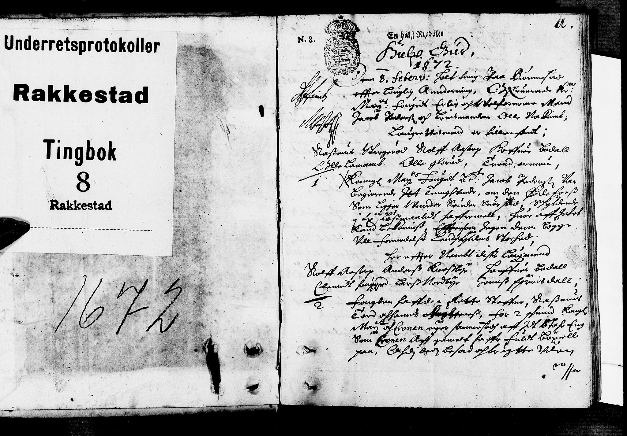 Rakkestad sorenskriveri, SAO/A-10686/F/Fb/L0008: Tingbøker, 1672, s. 0b-1a