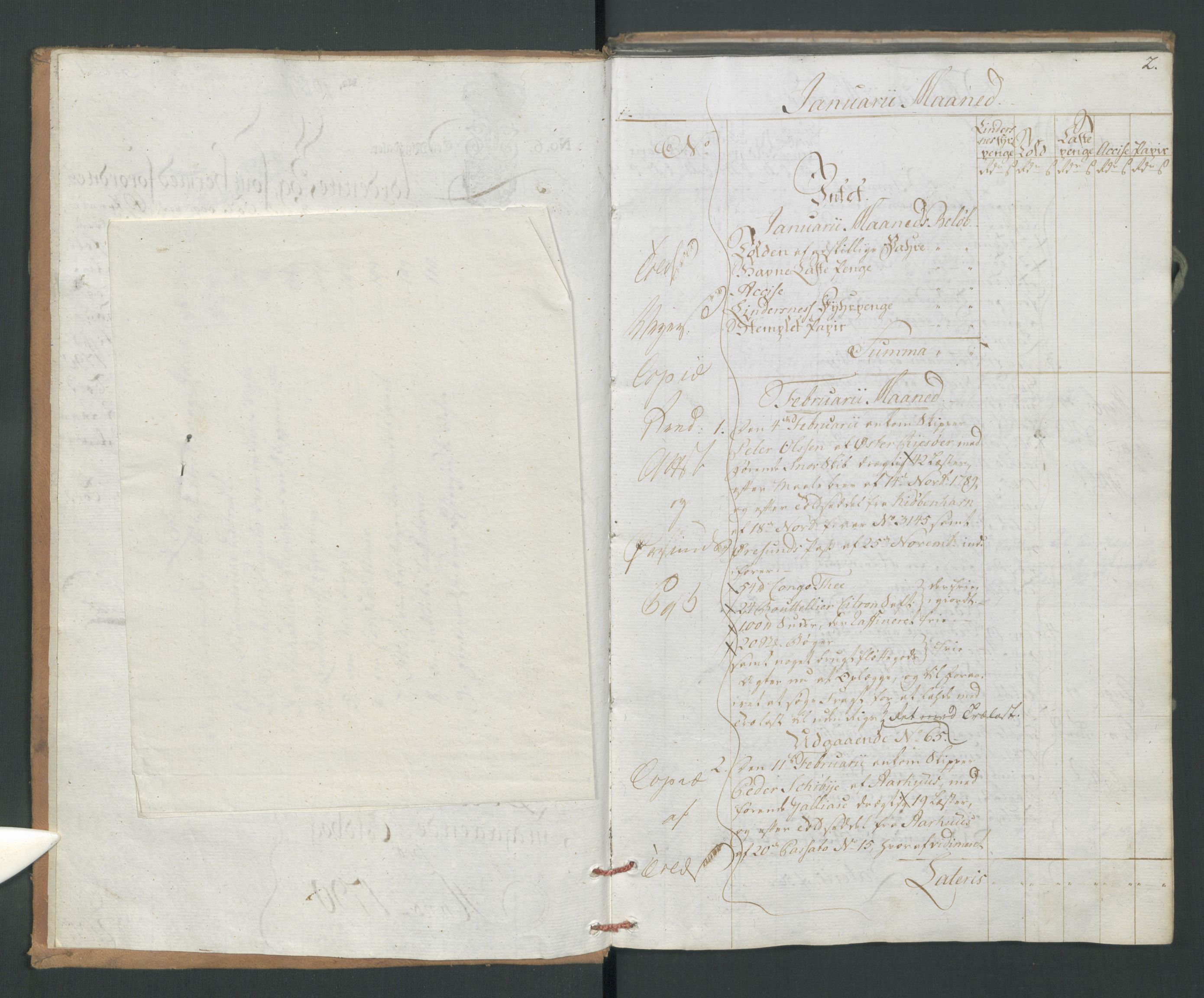 Generaltollkammeret, tollregnskaper, AV/RA-EA-5490/R14/L0105/0001: Tollregnskaper Øster-Risør / Inngående tollbok, 1790