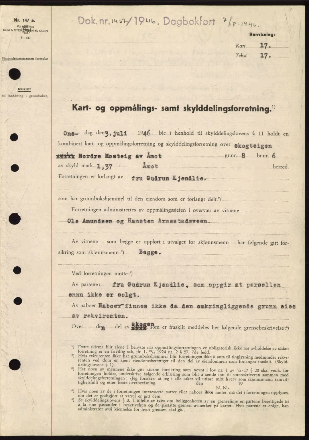 Sør-Østerdal sorenskriveri, AV/SAH-TING-018/H/Hb/Hbb/L0074: Pantebok nr. A74, 1946-1946, Dagboknr: 1457/1946