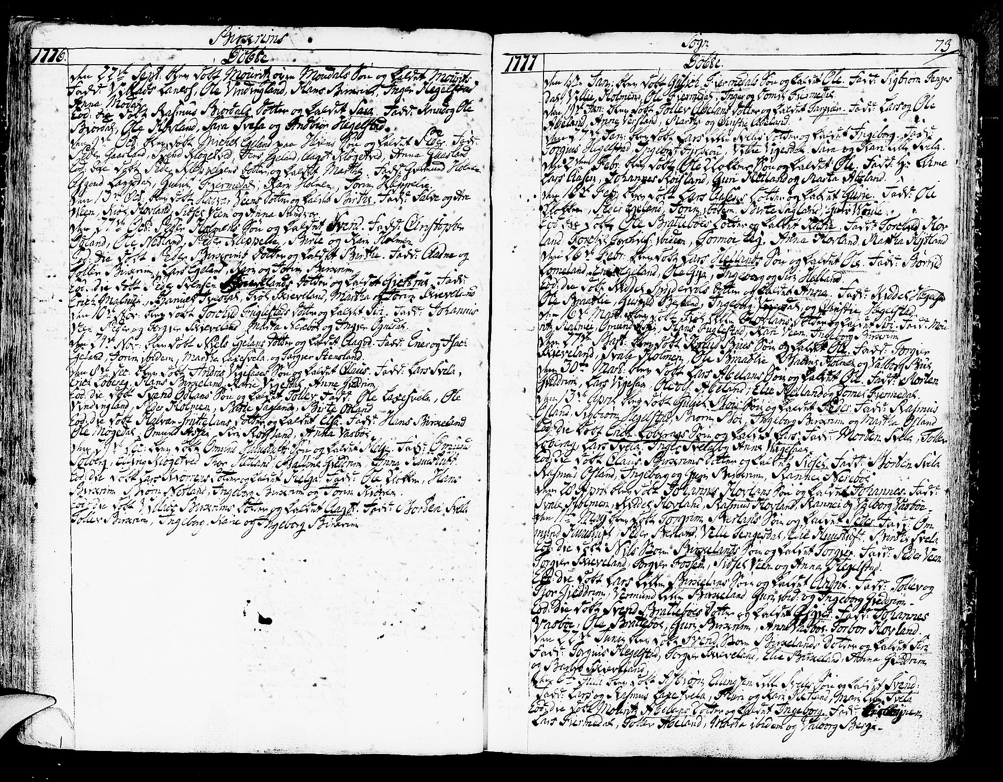 Helleland sokneprestkontor, SAST/A-101810: Ministerialbok nr. A 2 /2, 1762-1791, s. 73