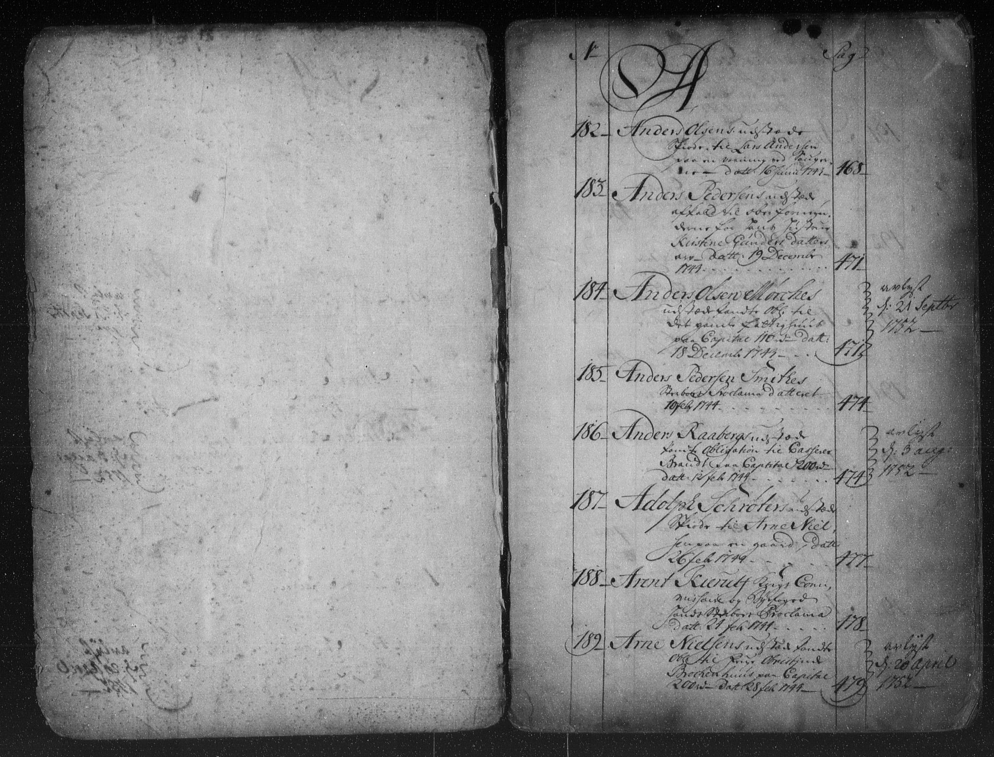 Christiania byfogd, AV/SAO-A-11543/G/Ga/Gaa/Gaaa/L0007b: Panteregister nr. I 7b, 1738-1746