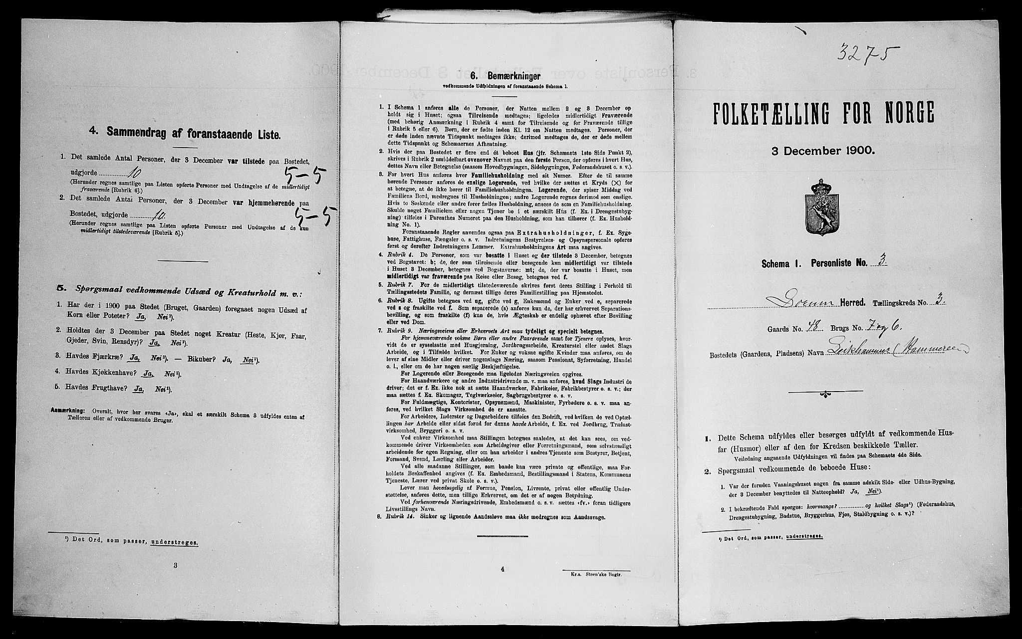 SAO, Folketelling 1900 for 0226 Sørum herred, 1900