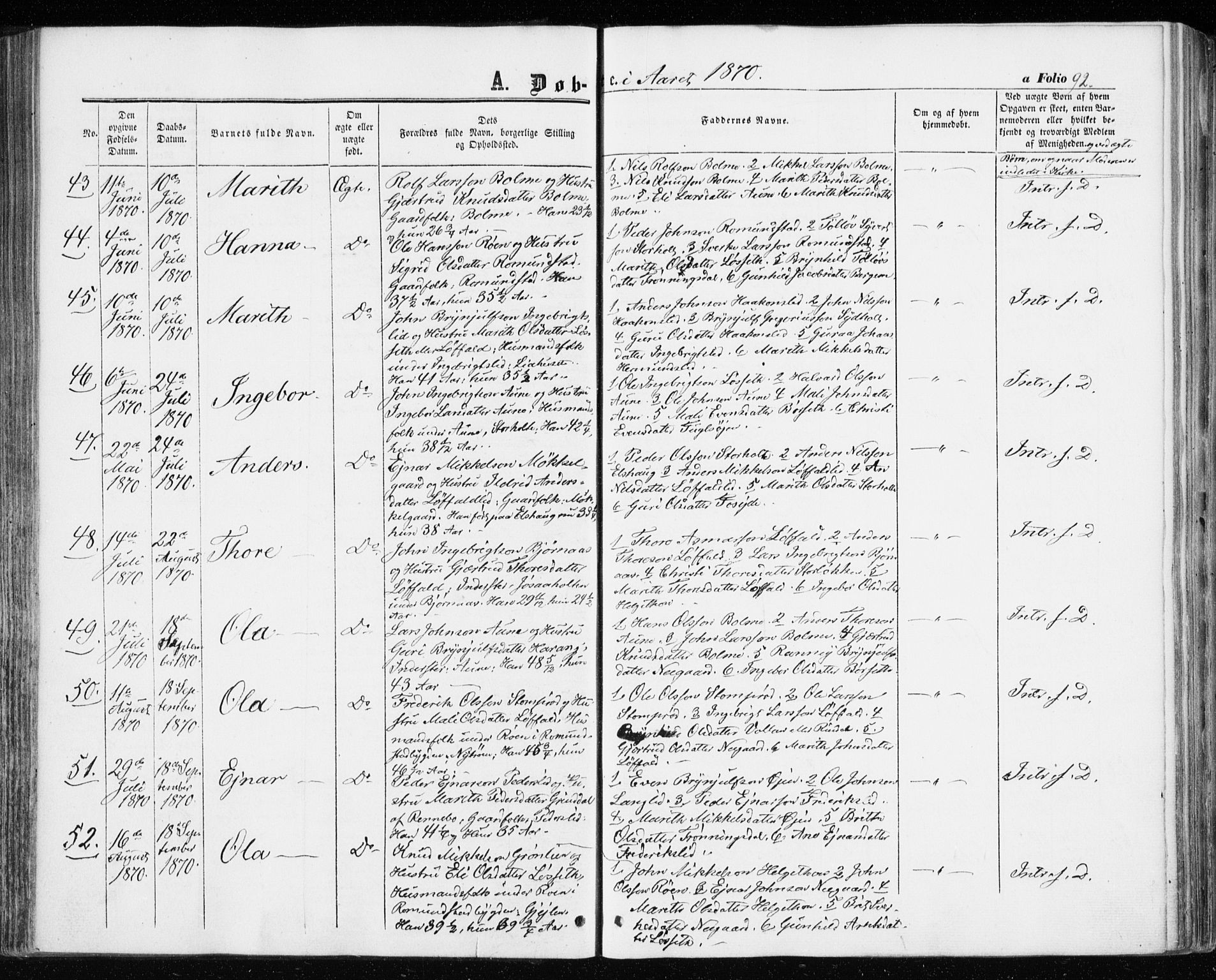 Ministerialprotokoller, klokkerbøker og fødselsregistre - Møre og Romsdal, AV/SAT-A-1454/598/L1067: Ministerialbok nr. 598A01, 1858-1871, s. 92