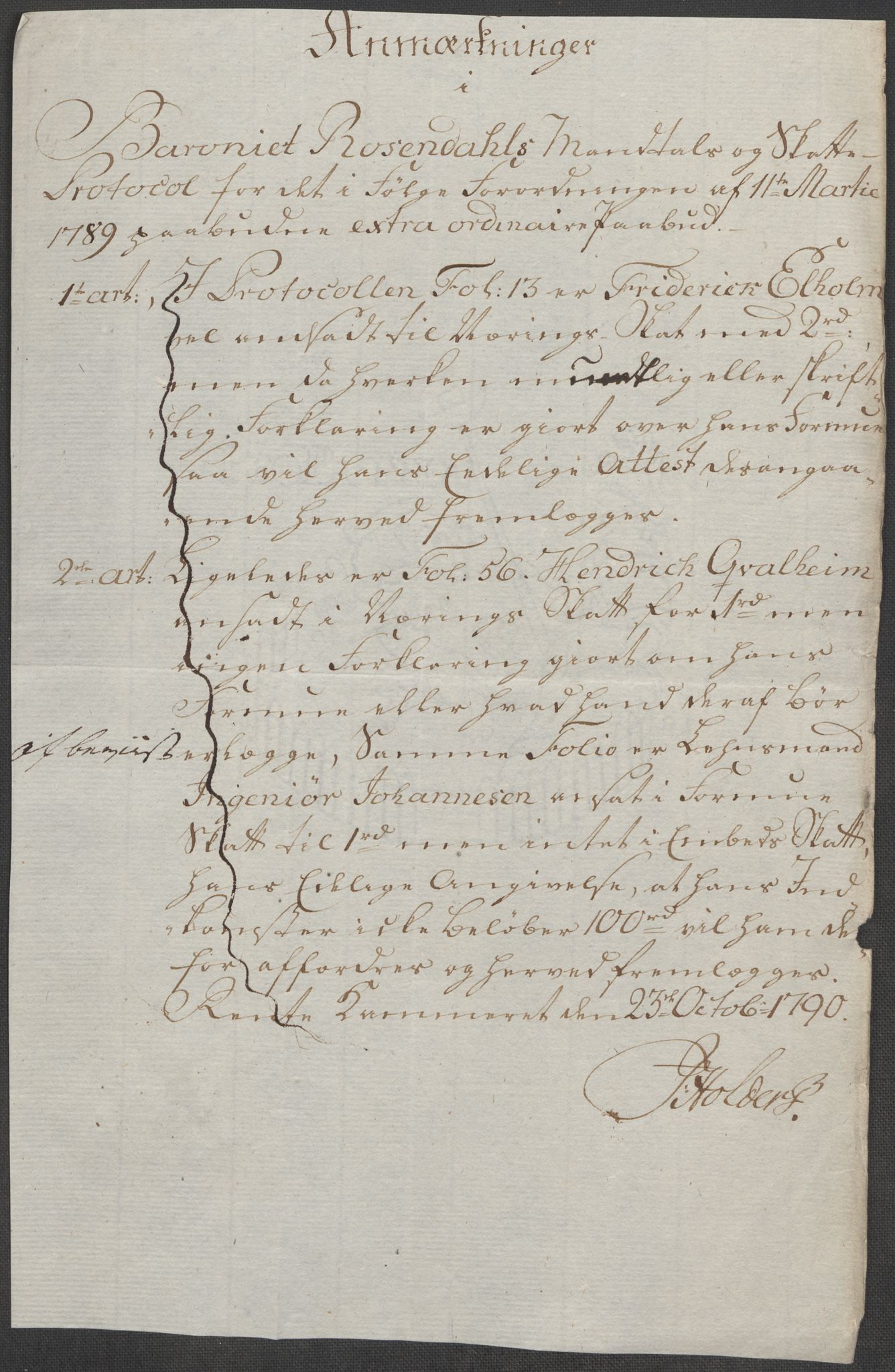 Rentekammeret inntil 1814, Reviderte regnskaper, Mindre regnskaper, RA/EA-4068/Rf/Rfe/L0039: Rosendal baroni, Ryfylke fogderi, 1789, s. 11