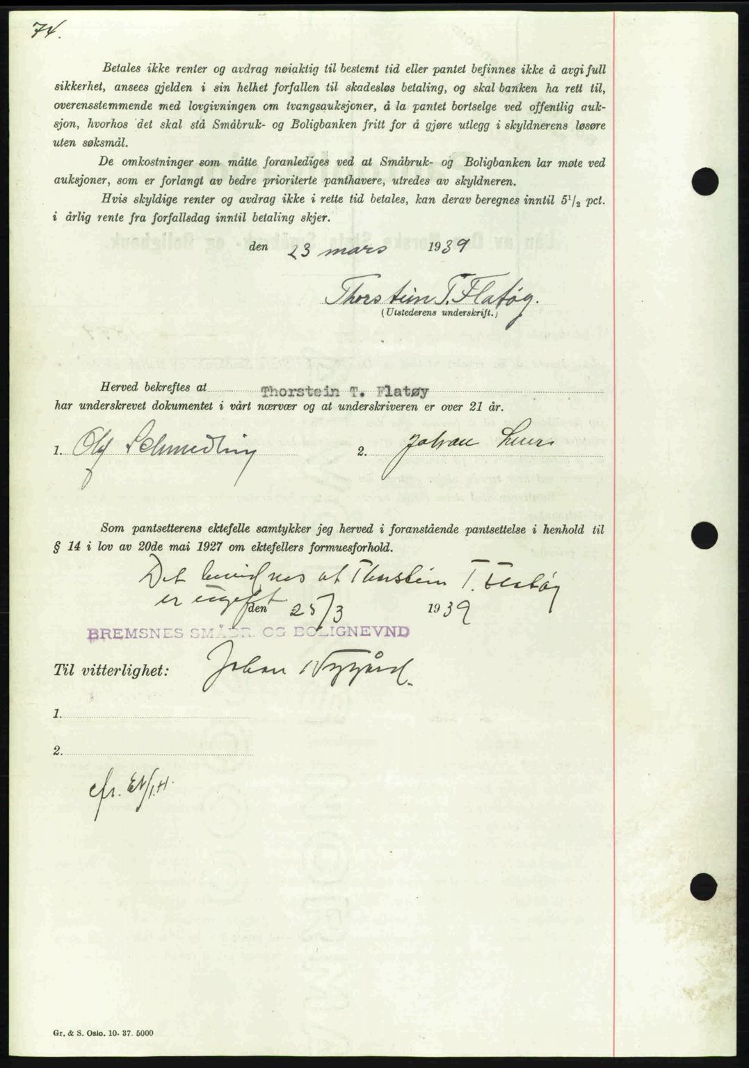 Nordmøre sorenskriveri, AV/SAT-A-4132/1/2/2Ca: Pantebok nr. B85, 1939-1939, Dagboknr: 868/1939