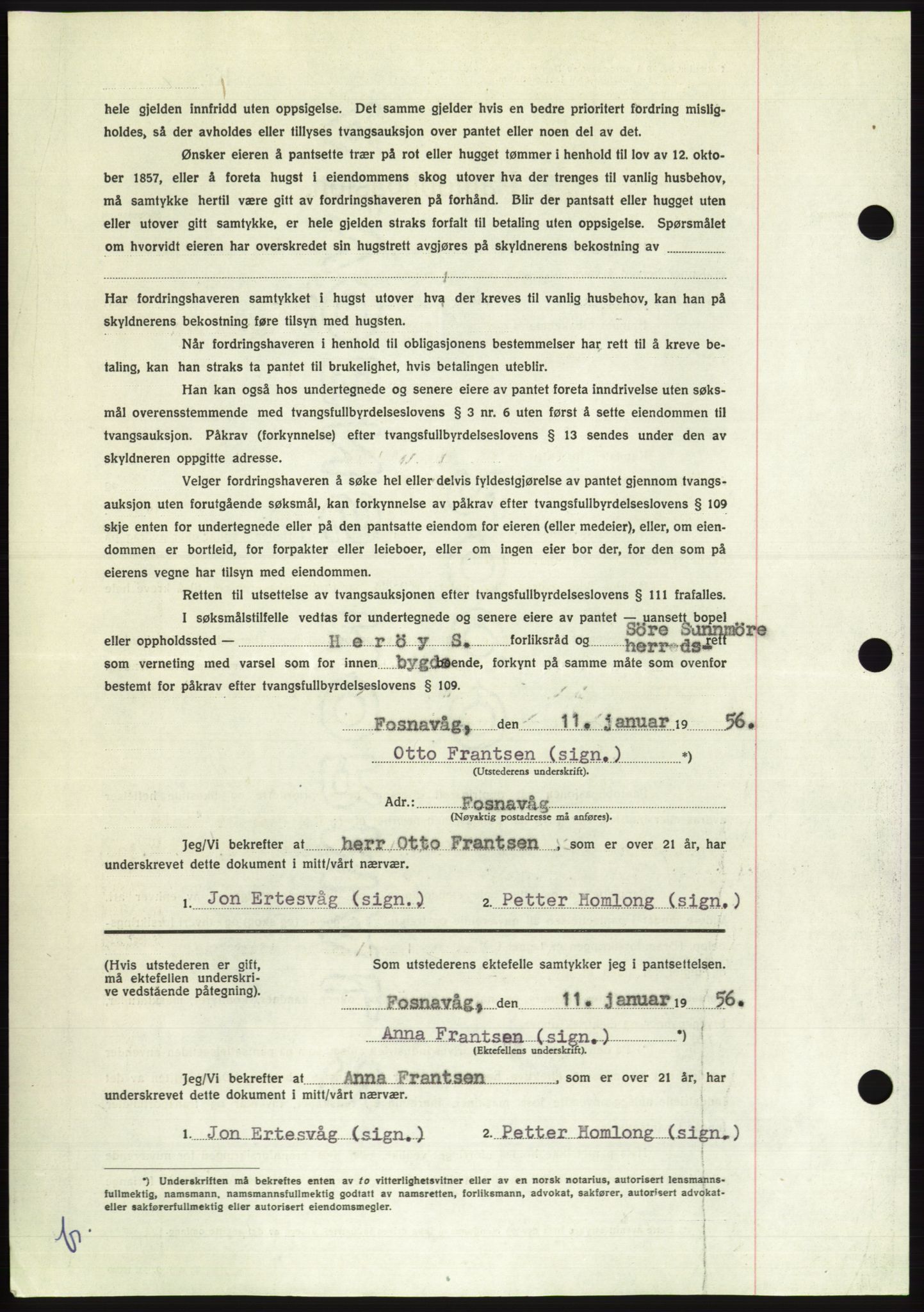 Søre Sunnmøre sorenskriveri, AV/SAT-A-4122/1/2/2C/L0128: Pantebok nr. 16B, 1956-1956, Dagboknr: 167/1956