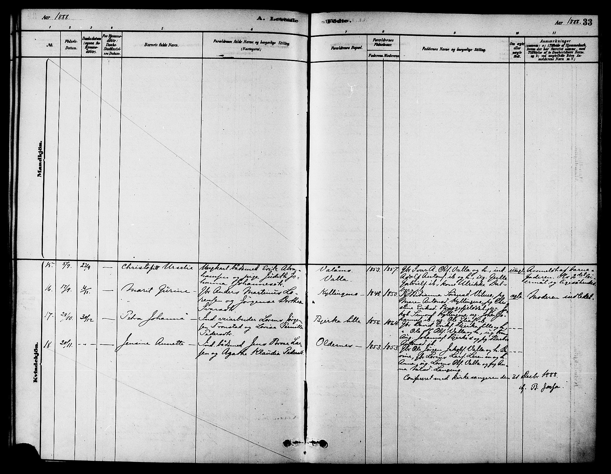 Ministerialprotokoller, klokkerbøker og fødselsregistre - Nordland, SAT/A-1459/826/L0379: Ministerialbok nr. 826A02, 1878-1895, s. 33