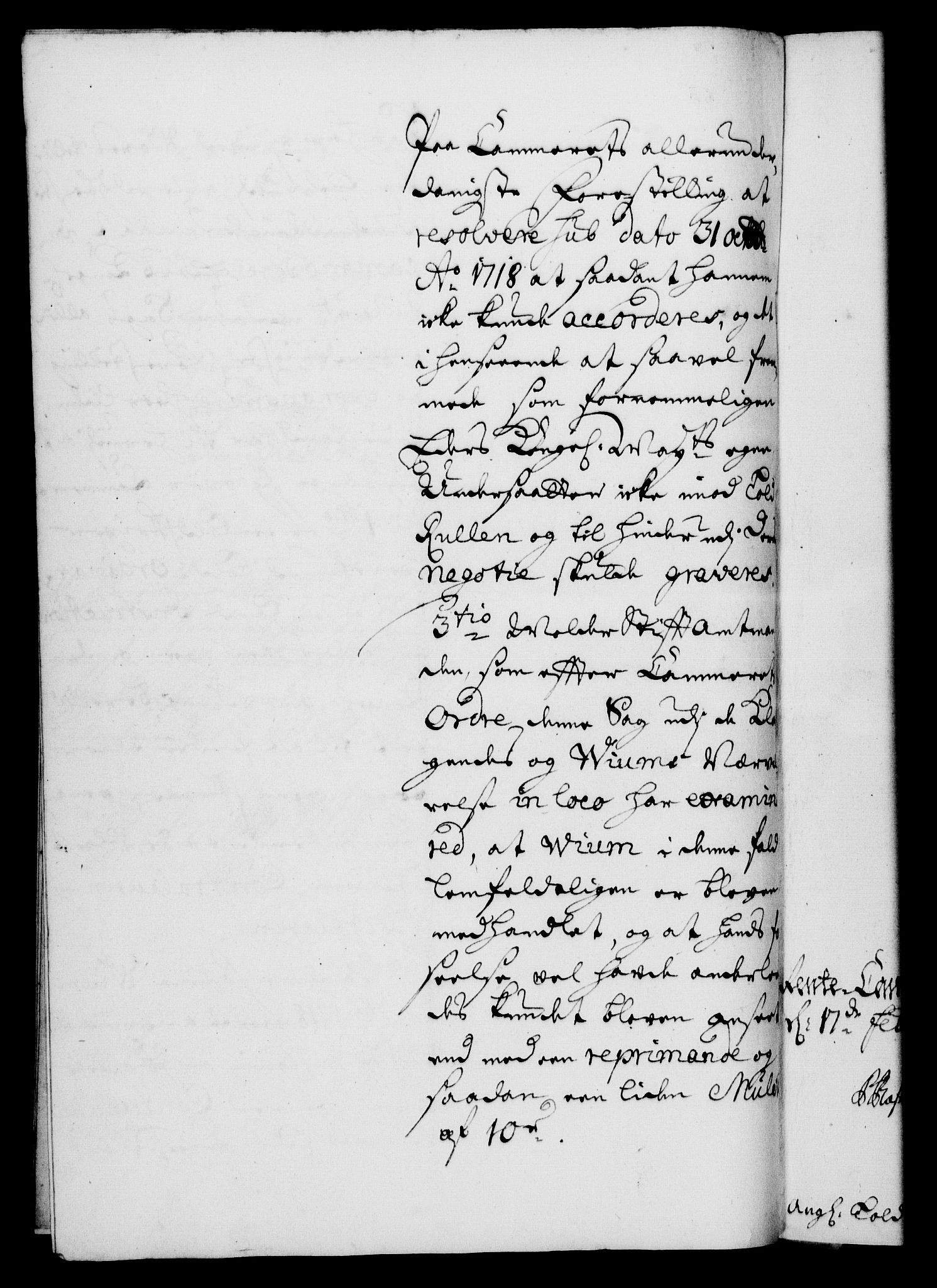 Rentekammeret, Kammerkanselliet, RA/EA-3111/G/Gf/Gfa/L0005: Norsk relasjons- og resolusjonsprotokoll (merket RK 52.5), 1722, s. 124