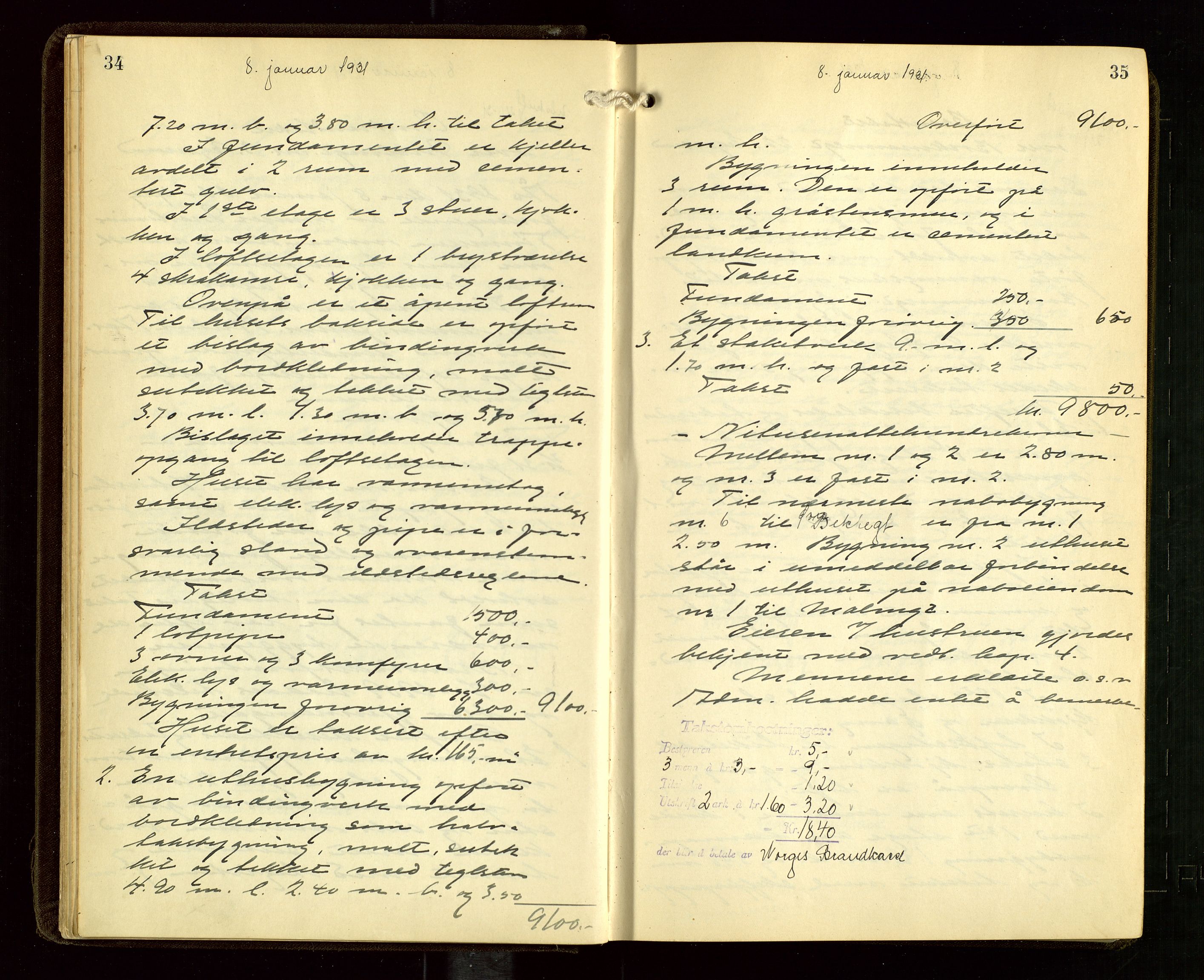 Eigersund lensmannskontor, AV/SAST-A-100171/God/L0011: "Branntakstprotokoll", 1930-1942, s. 34-35