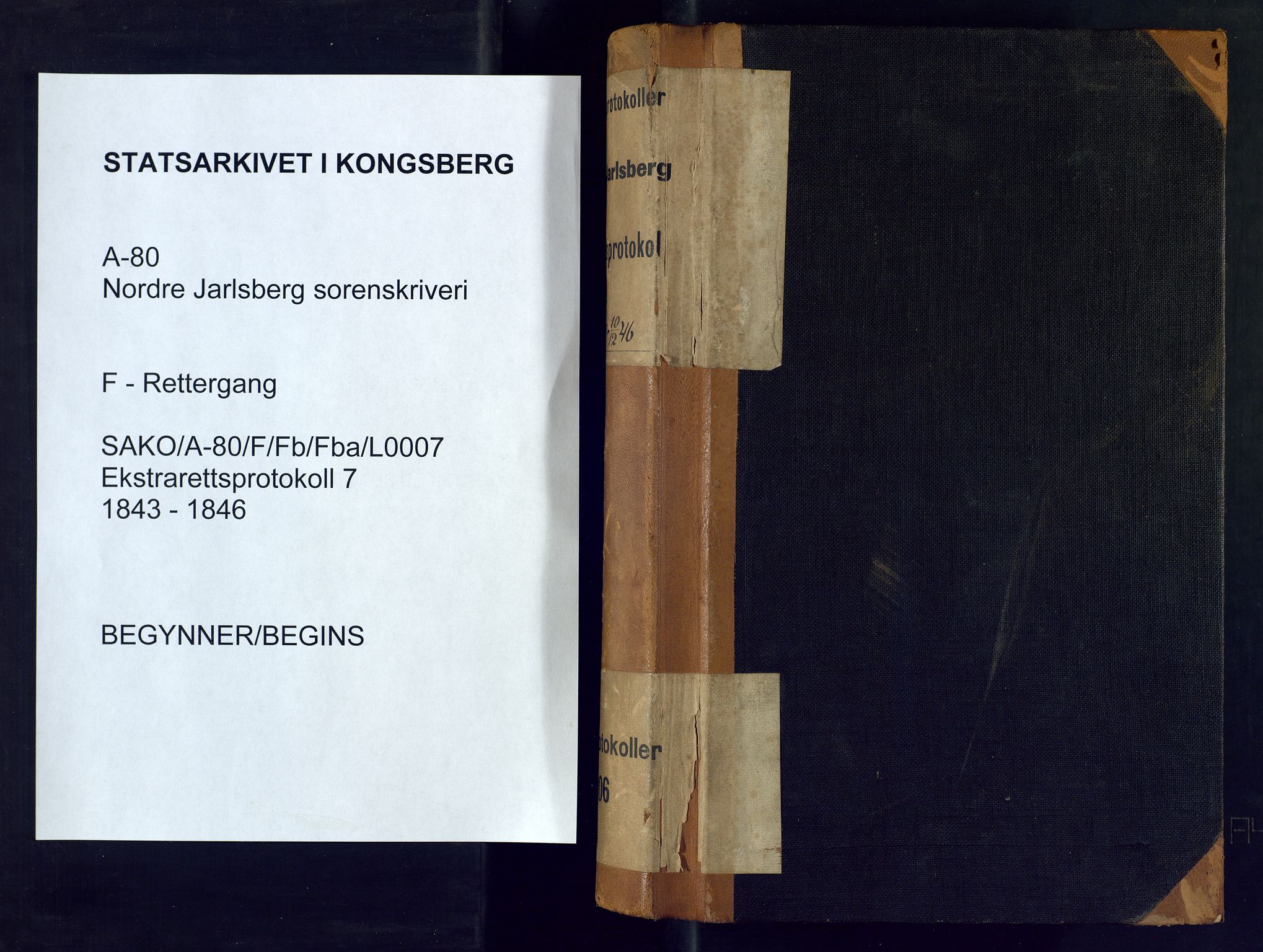 Nordre Jarlsberg sorenskriveri, AV/SAKO-A-80/F/Fb/Fba/L0007: Ekstrarettsprotokoll, 1843-1846