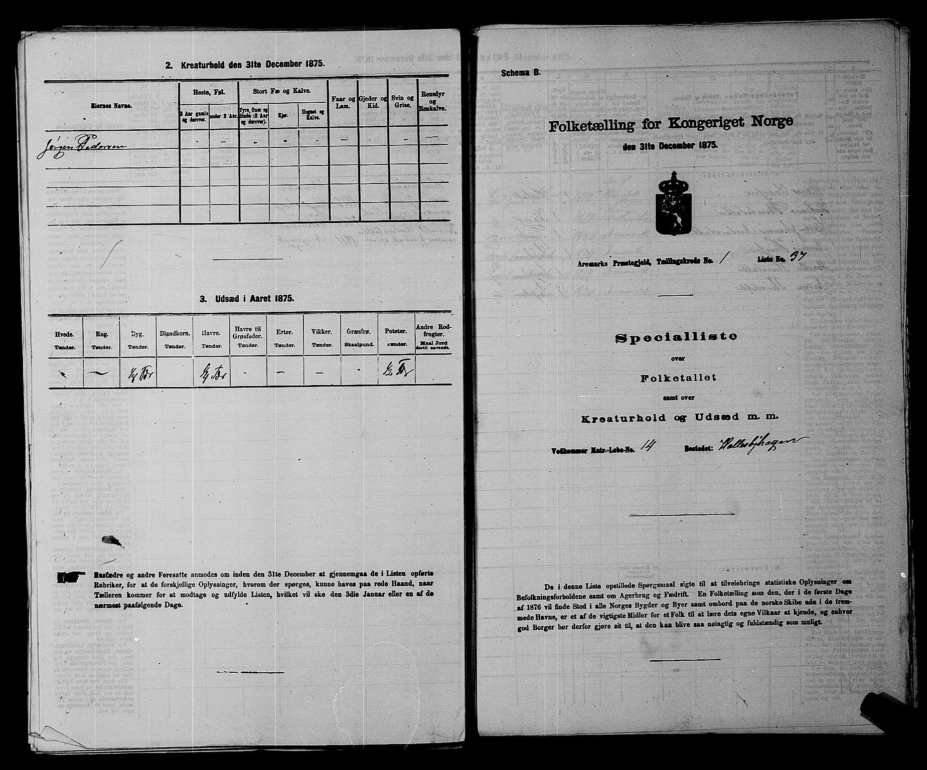 RA, Folketelling 1875 for 0118P Aremark prestegjeld, 1875, s. 183