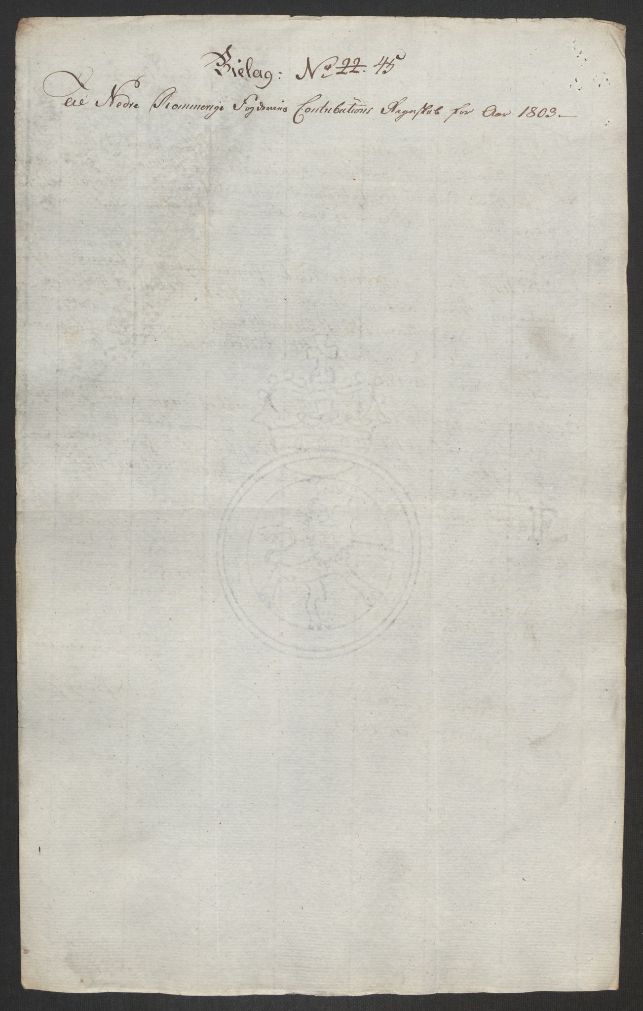 Rentekammeret inntil 1814, Reviderte regnskaper, Fogderegnskap, AV/RA-EA-4092/R11/L0679: Fogderegnskap Nedre Romerike, 1803, s. 153